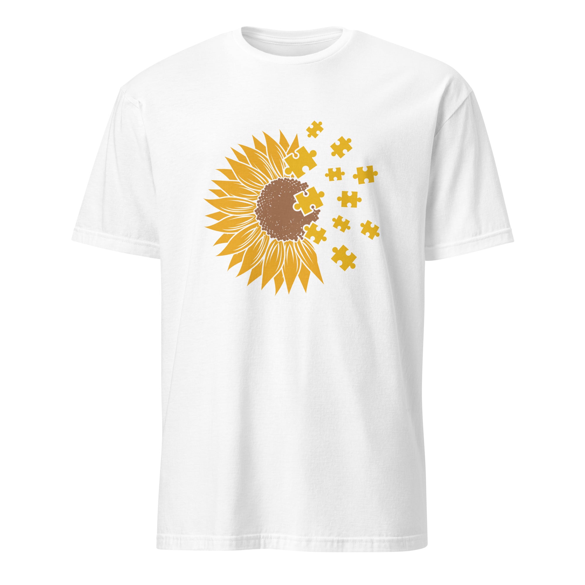 Short Sleeve Unisex T Shirt Sunflower Autism