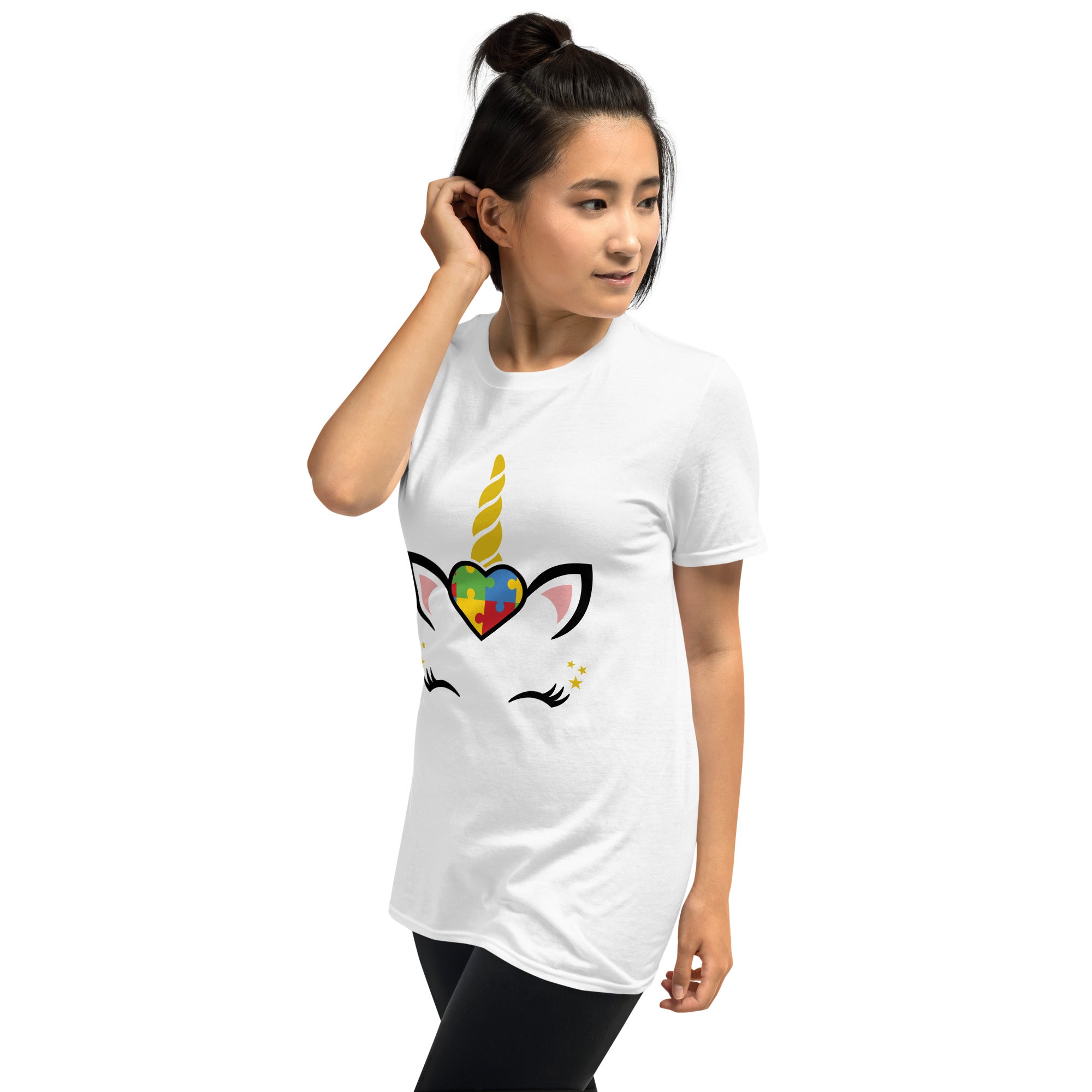 Short Sleeve Unisex T Shirt Unicorn Autism