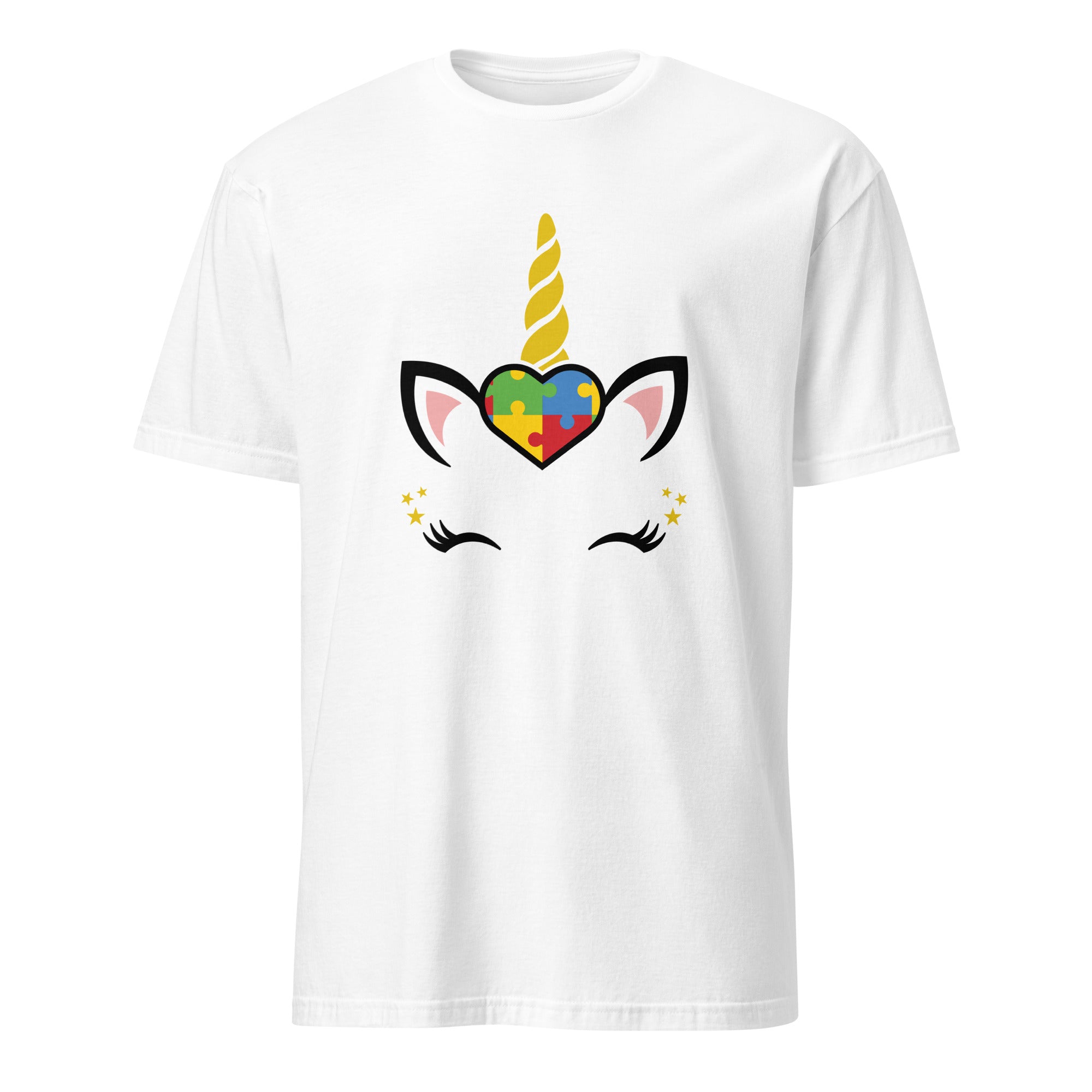 Short Sleeve Unisex T Shirt Unicorn Autism