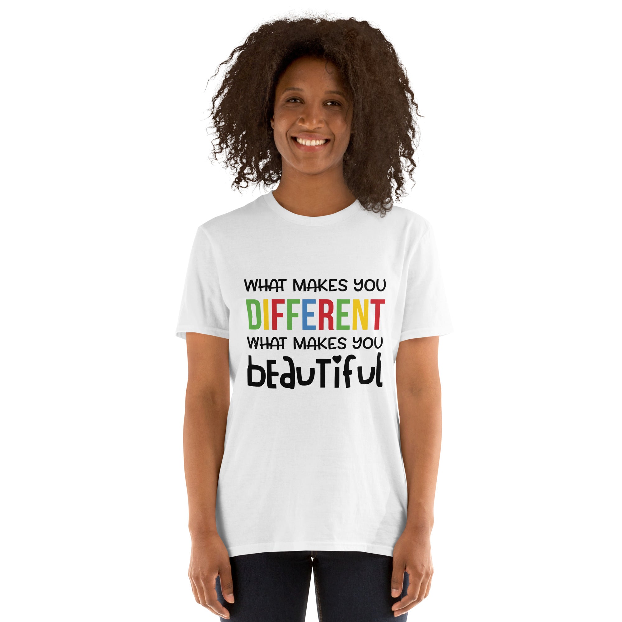 Short Sleeve Unisex T Shirt What makes you different is What Makes you Beautiful
