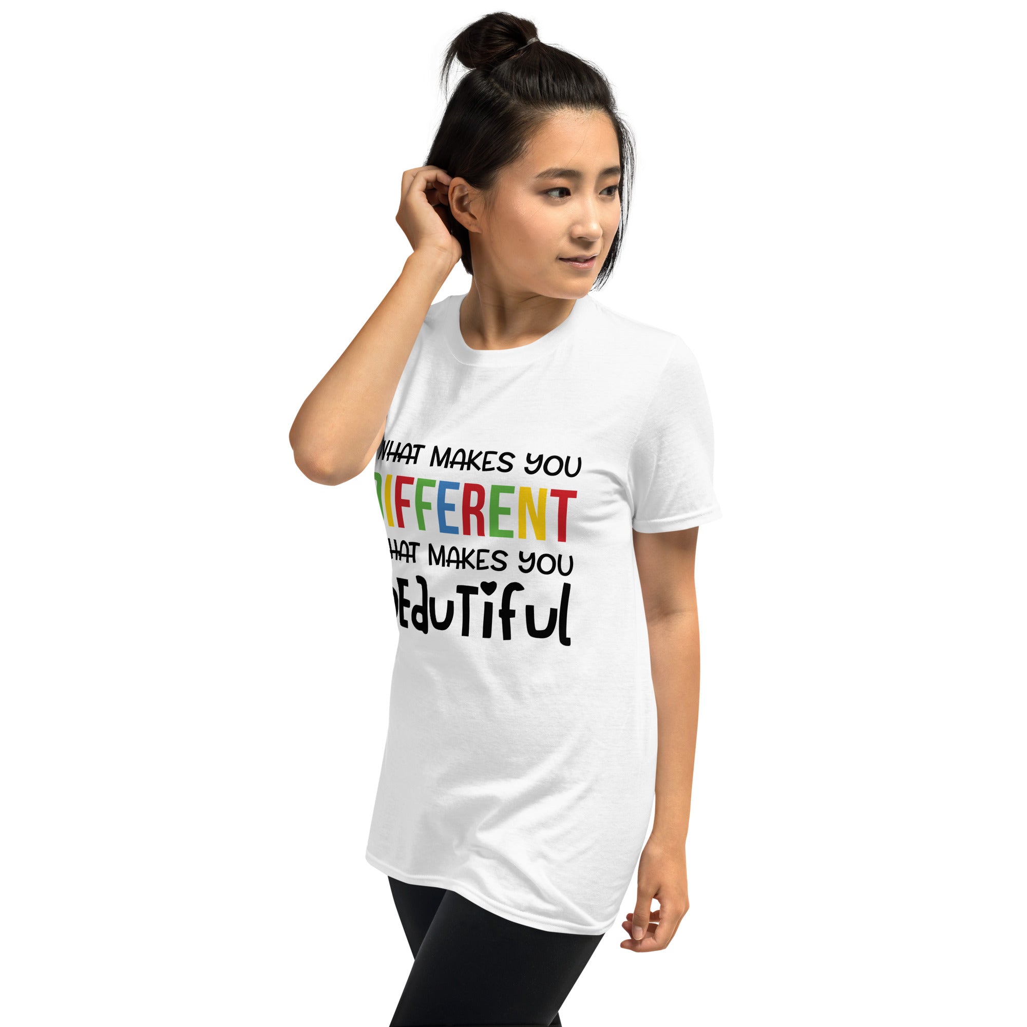 Short Sleeve Unisex T Shirt What makes you different is What Makes you Beautiful