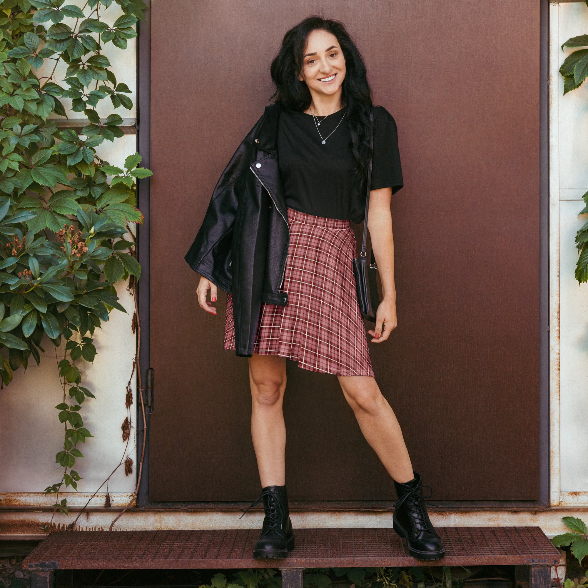 Skater Skirt Tartan Brown