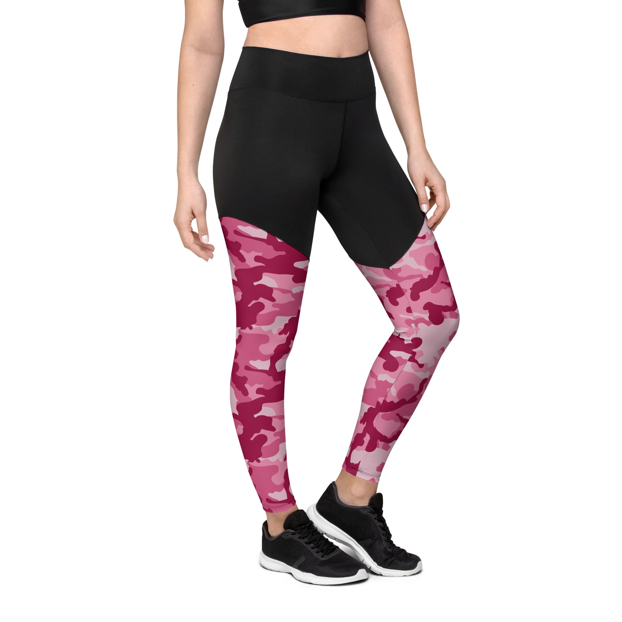 Sports Leggings Camo Dark Pink