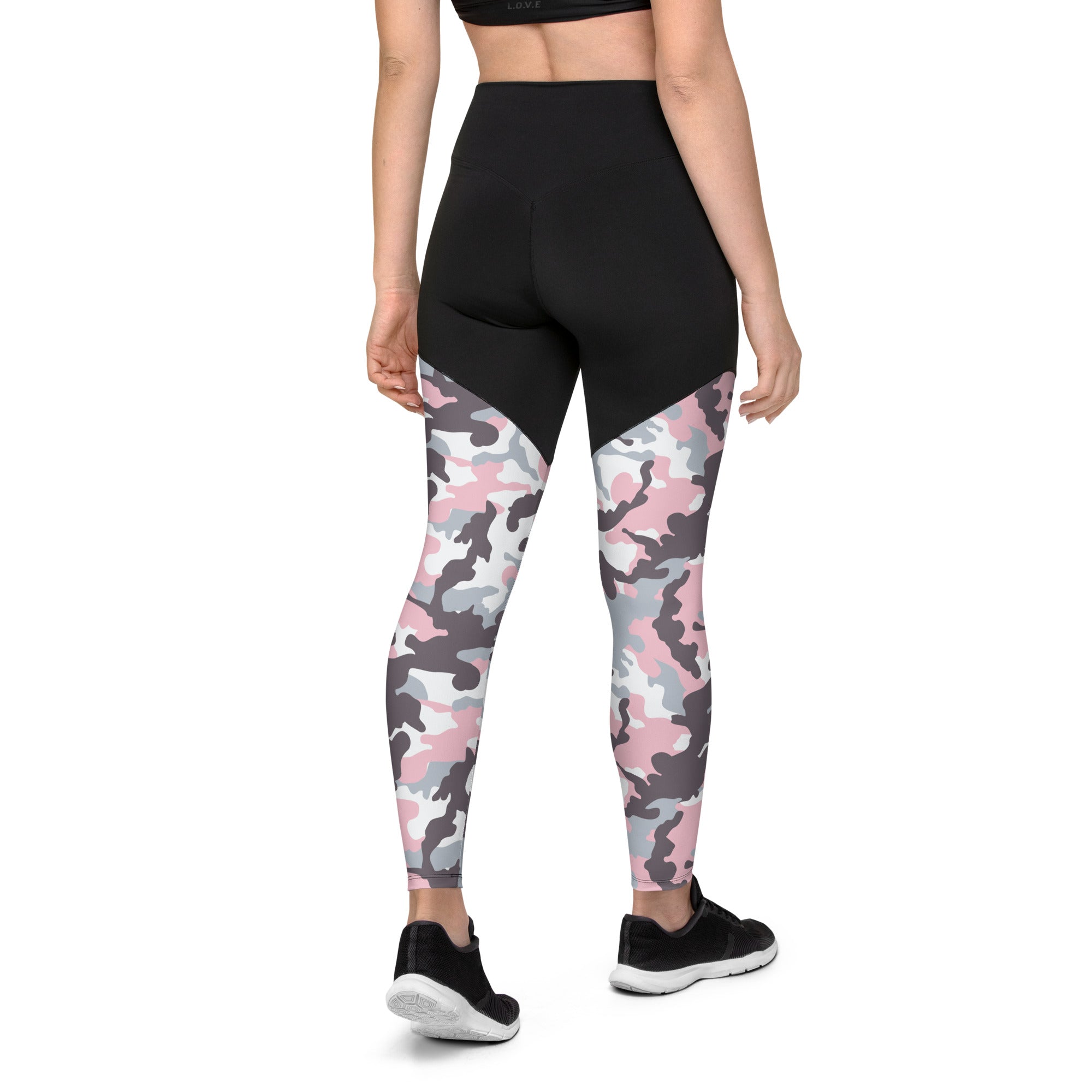 Sports Leggings Camo Light Pink