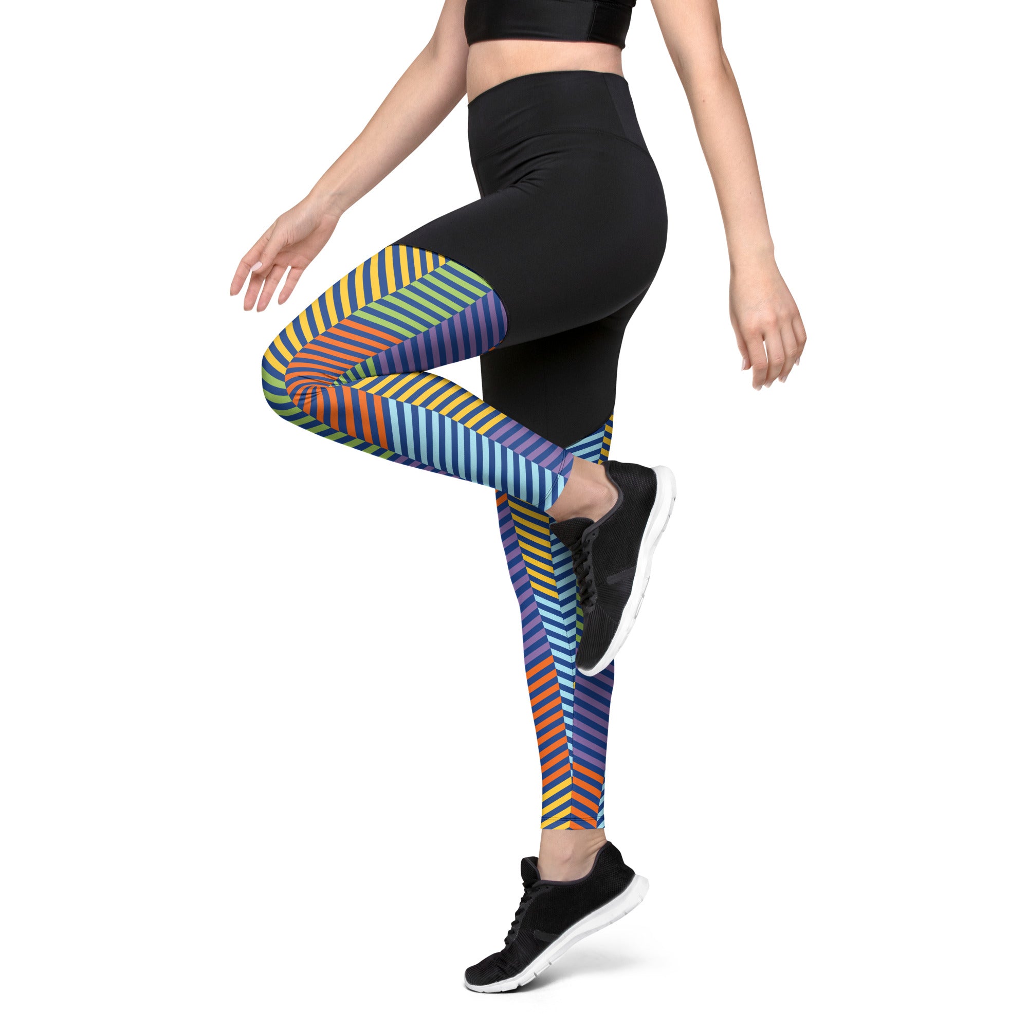 Sports Leggings Multicolor Lines