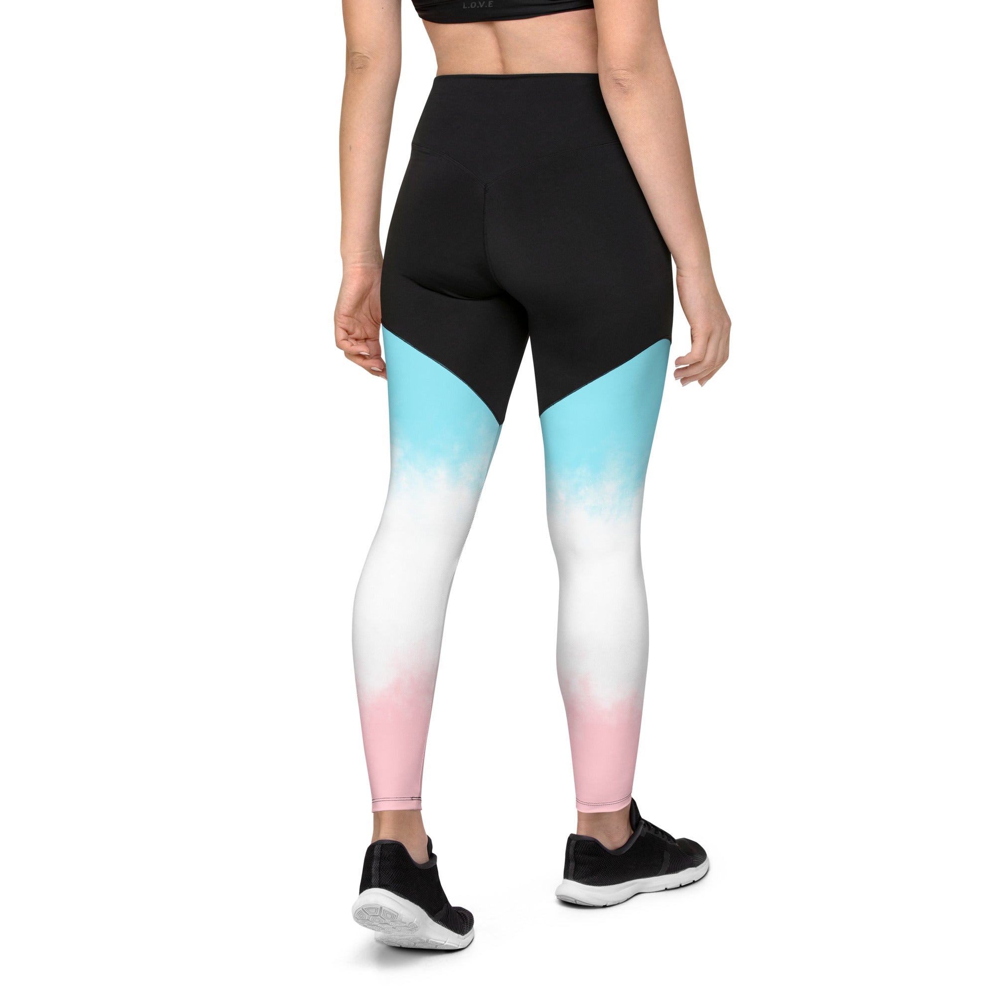 Sports Leggings Pink and Blue Gradient