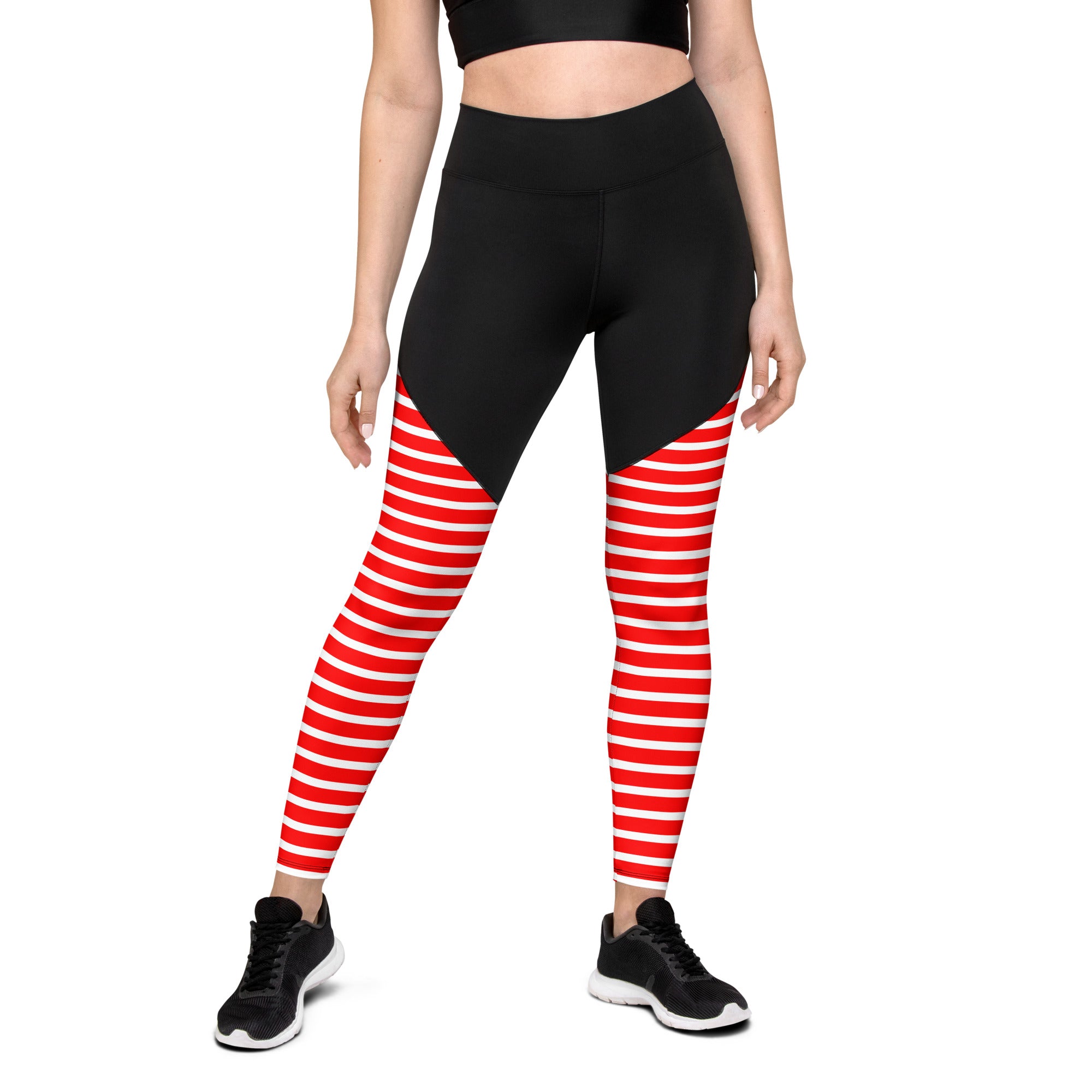 Sports Leggings Red Stripes