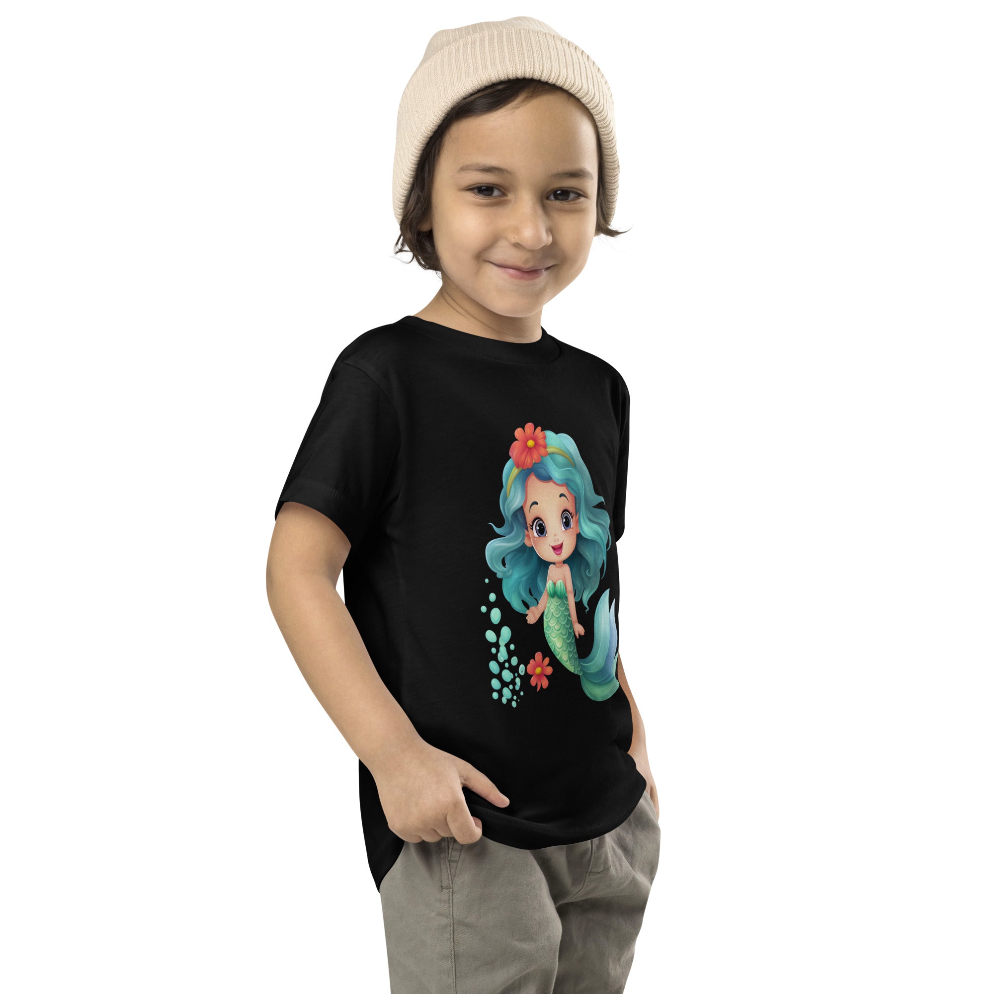 Toddler Short Sleeve Tee Cute Mermaid