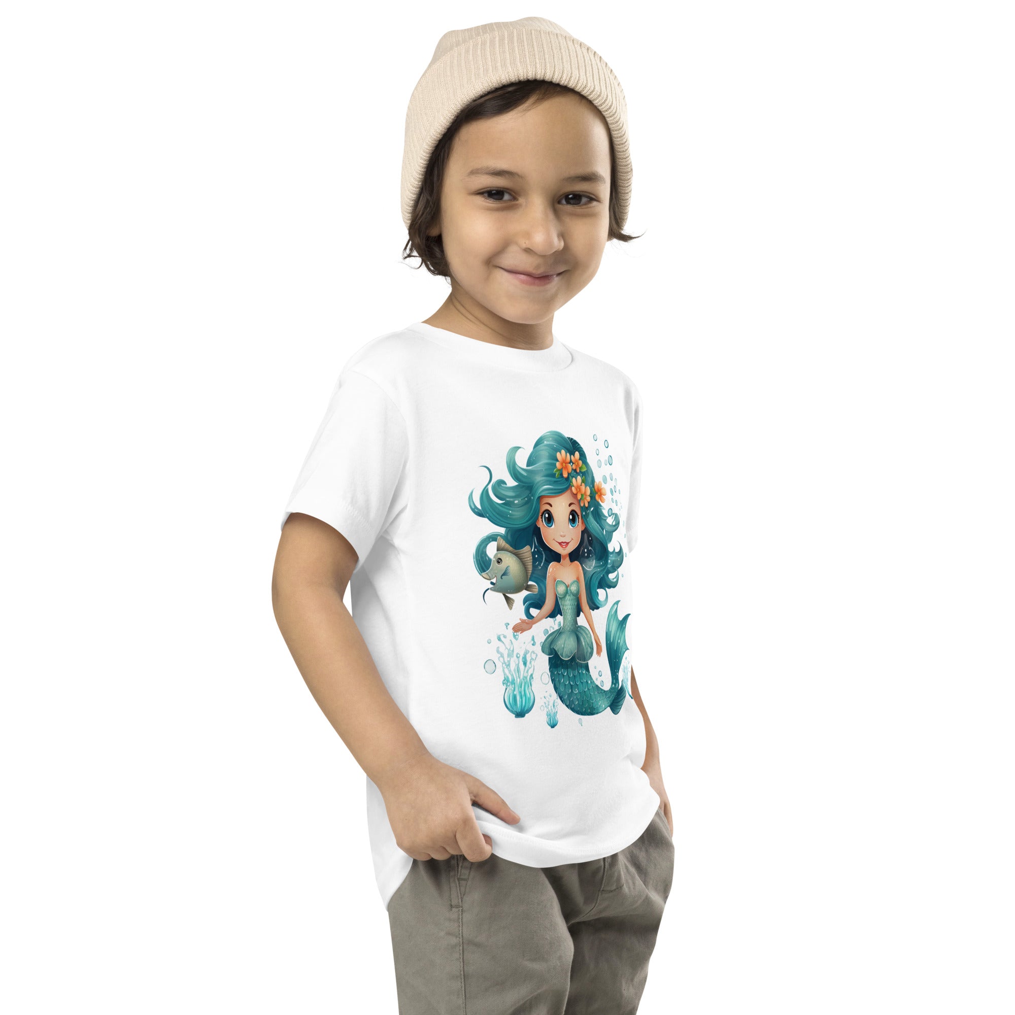 Toddler Short Sleeve Tee Cute Mermaid