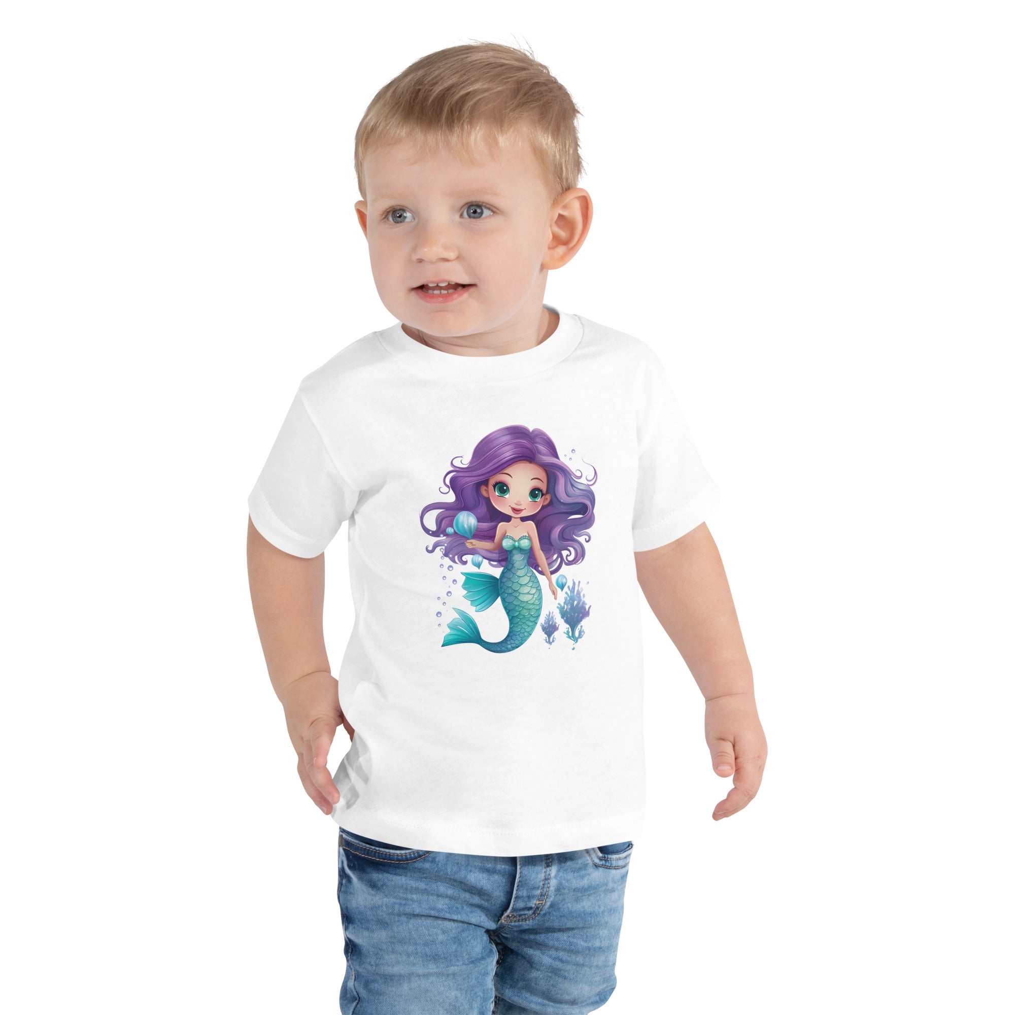 Toddler Short Sleeve Tee Cute Mermaid
