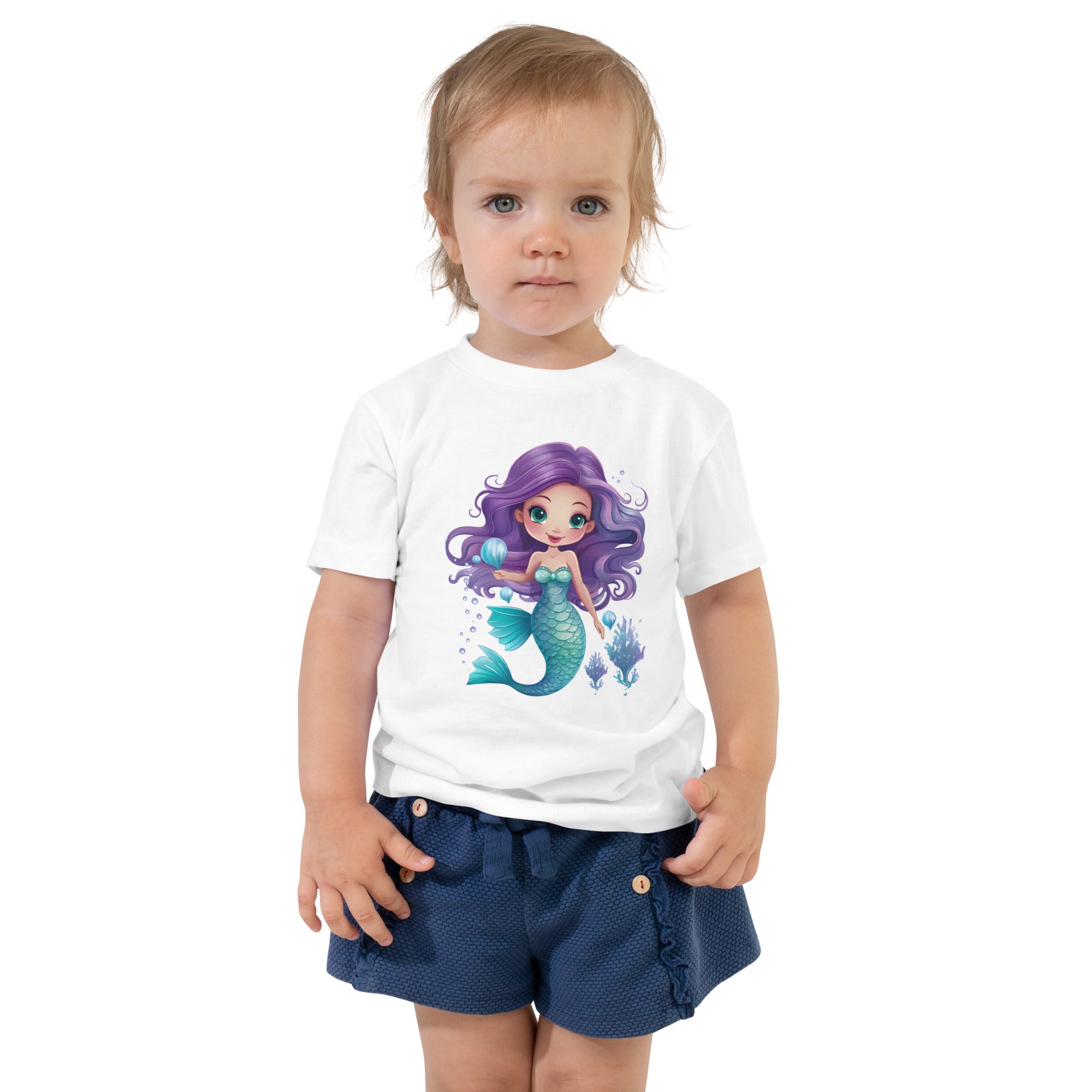 Toddler Short Sleeve Tee Cute Mermaid