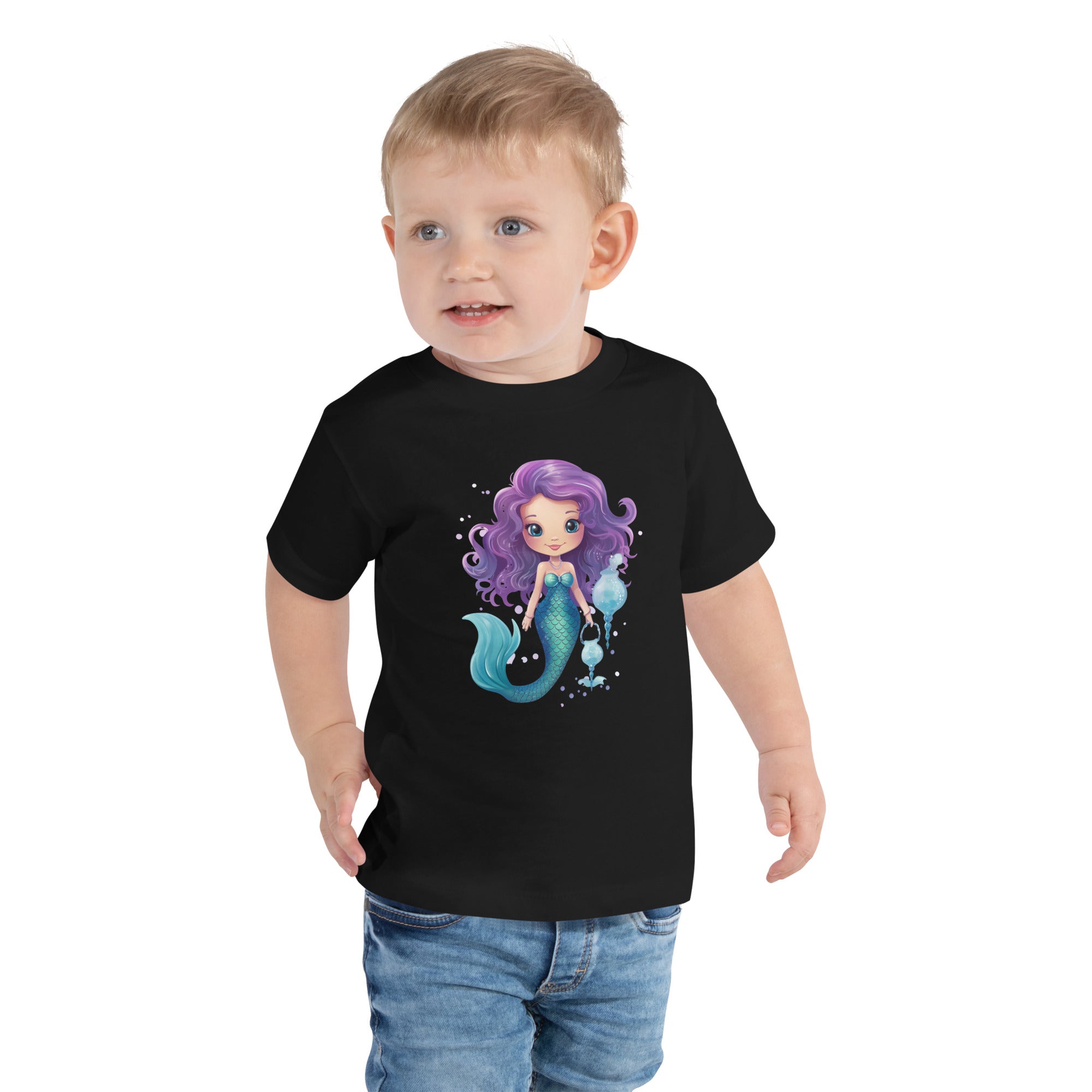 Toddler Short Sleeve Tee Cute Mermaid