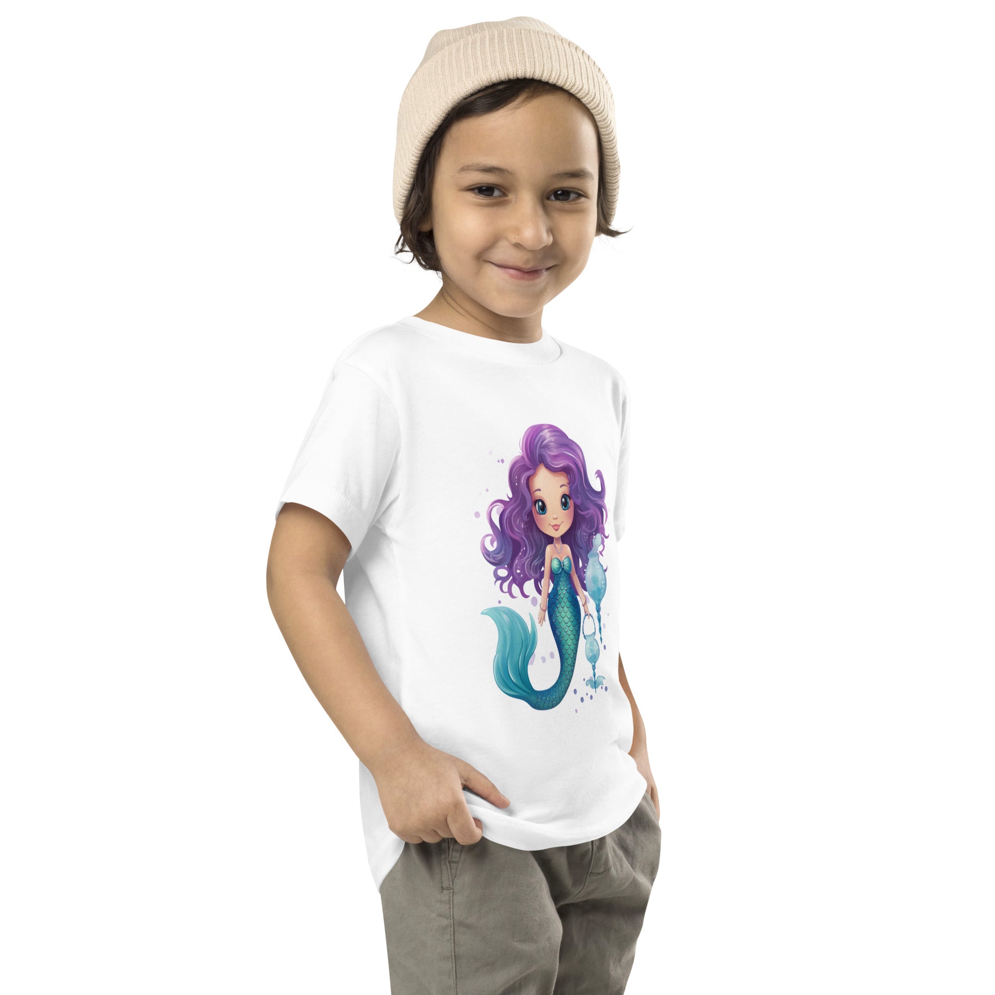 Toddler Short Sleeve Tee Cute Mermaid