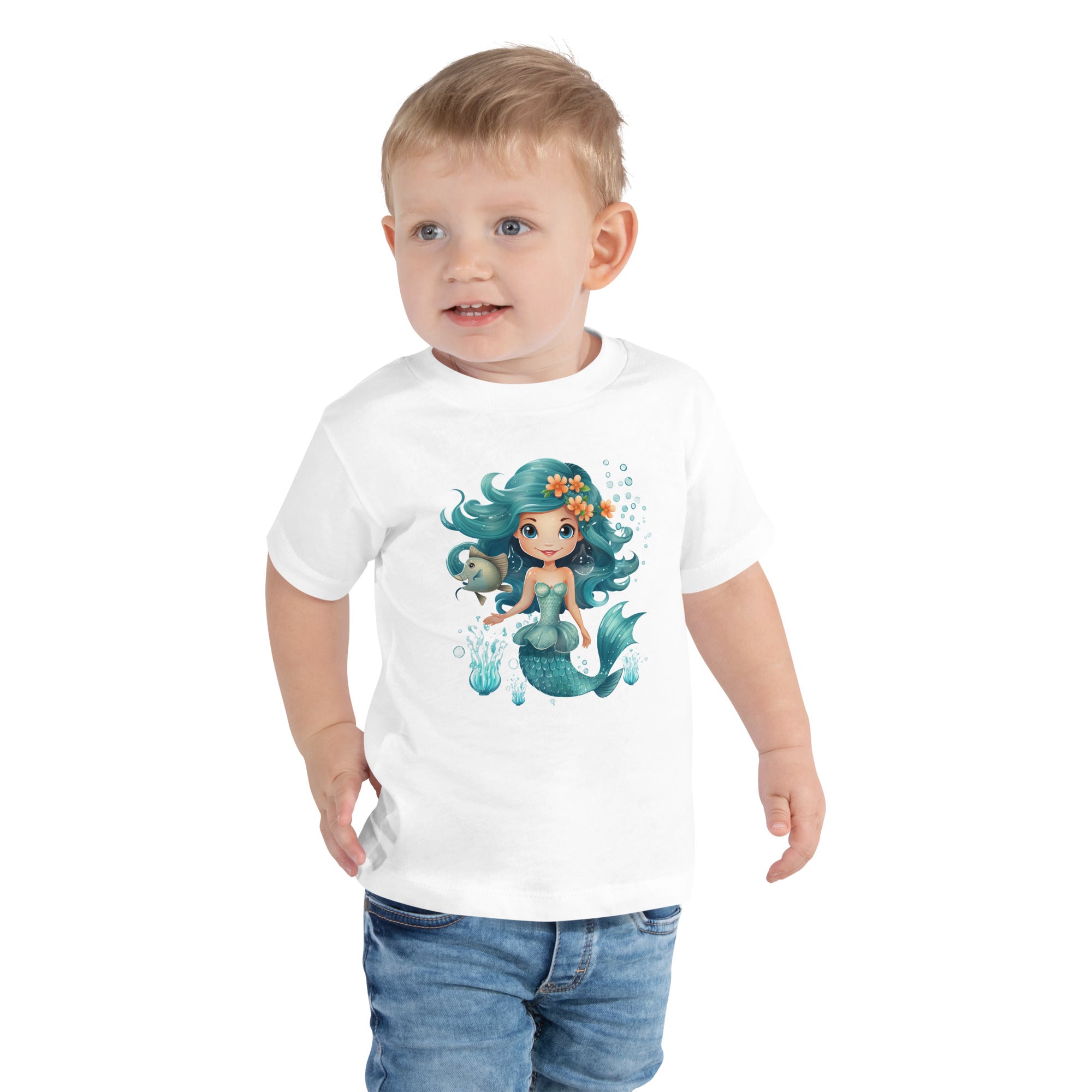 Toddler Short Sleeve Tee Cute Mermaid