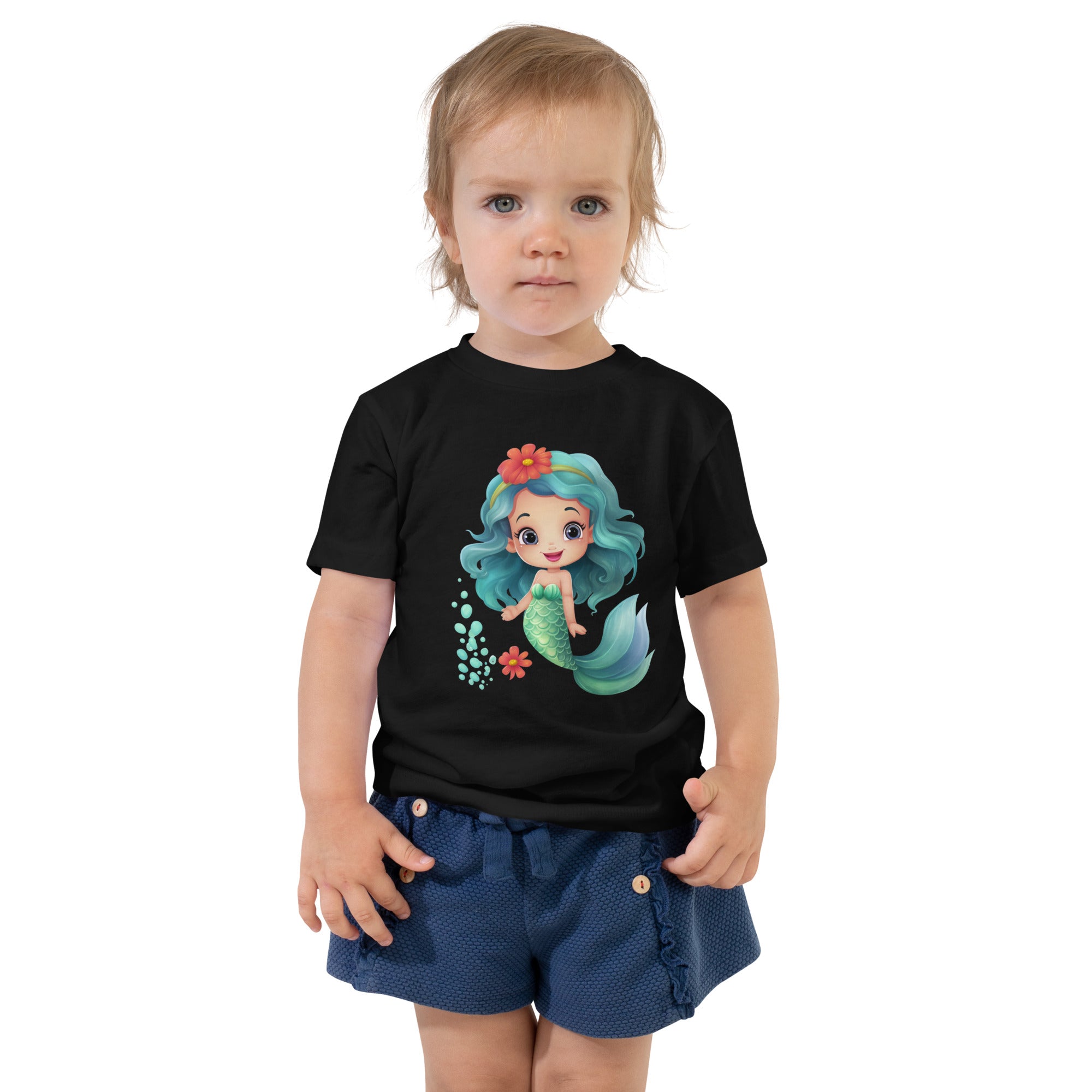 Toddler Short Sleeve Tee Cute Mermaid