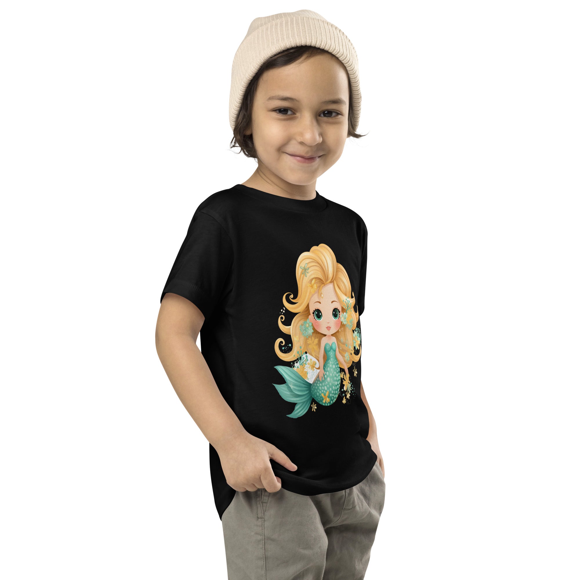 Toddler Short Sleeve Tee Cute Mermaid