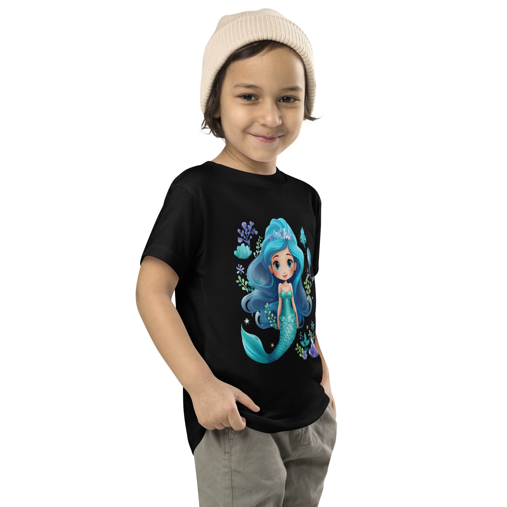 Toddler Short Sleeve Tee Cute Mermaid