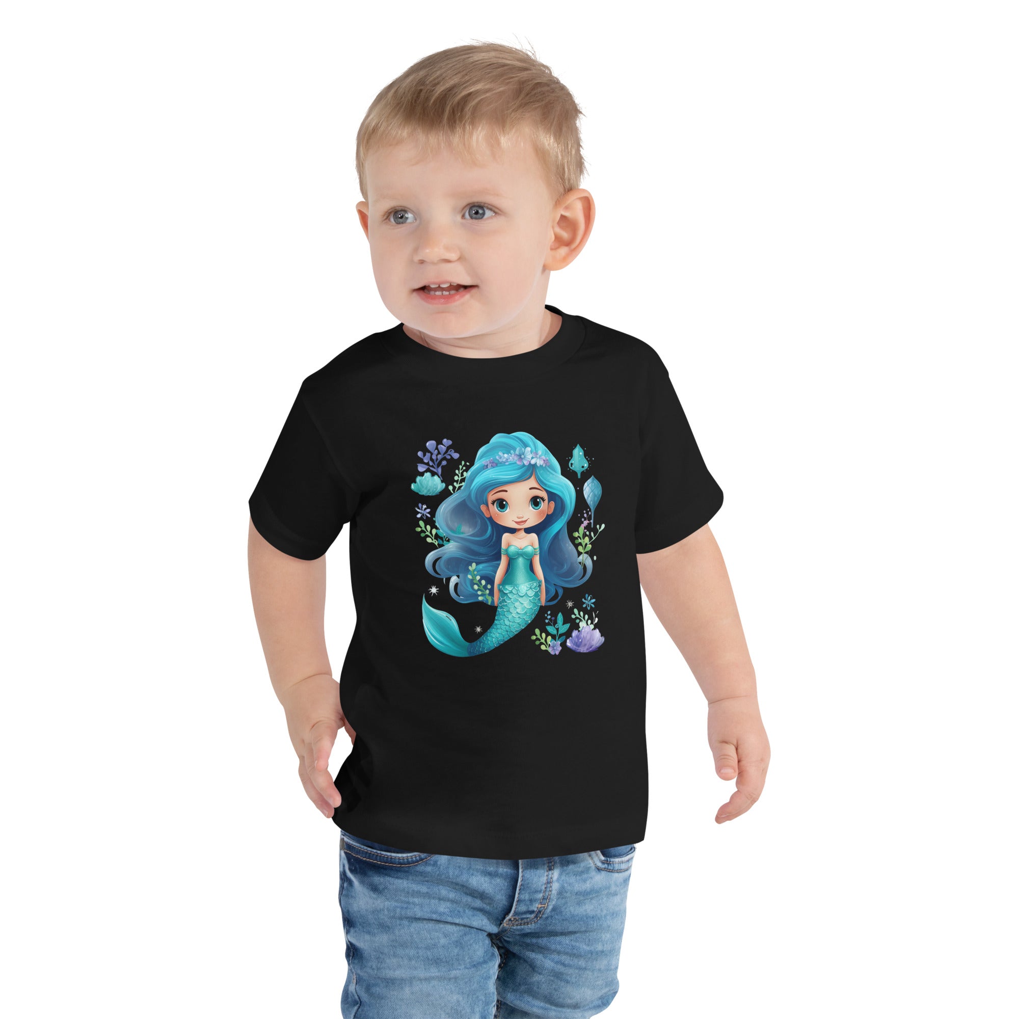 Toddler Short Sleeve Tee Cute Mermaid
