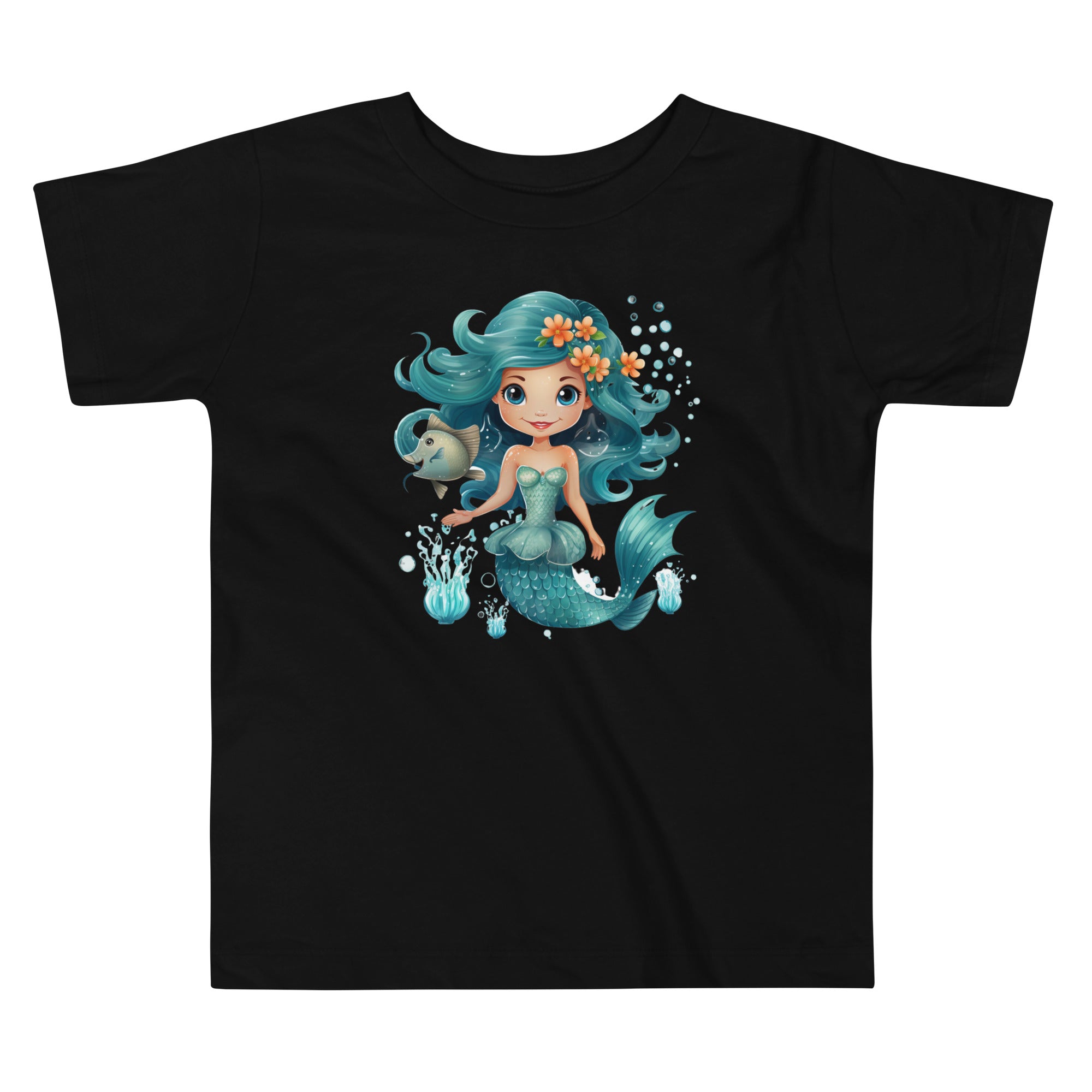 Toddler Short Sleeve Tee Cute Mermaid
