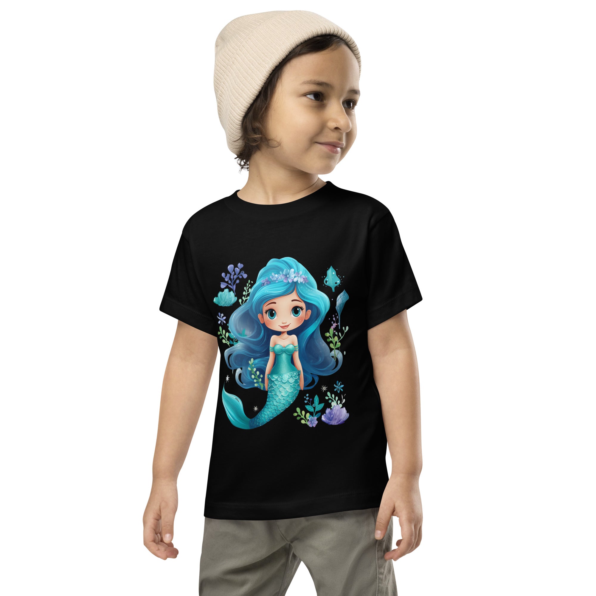 Toddler Short Sleeve Tee Cute Mermaid