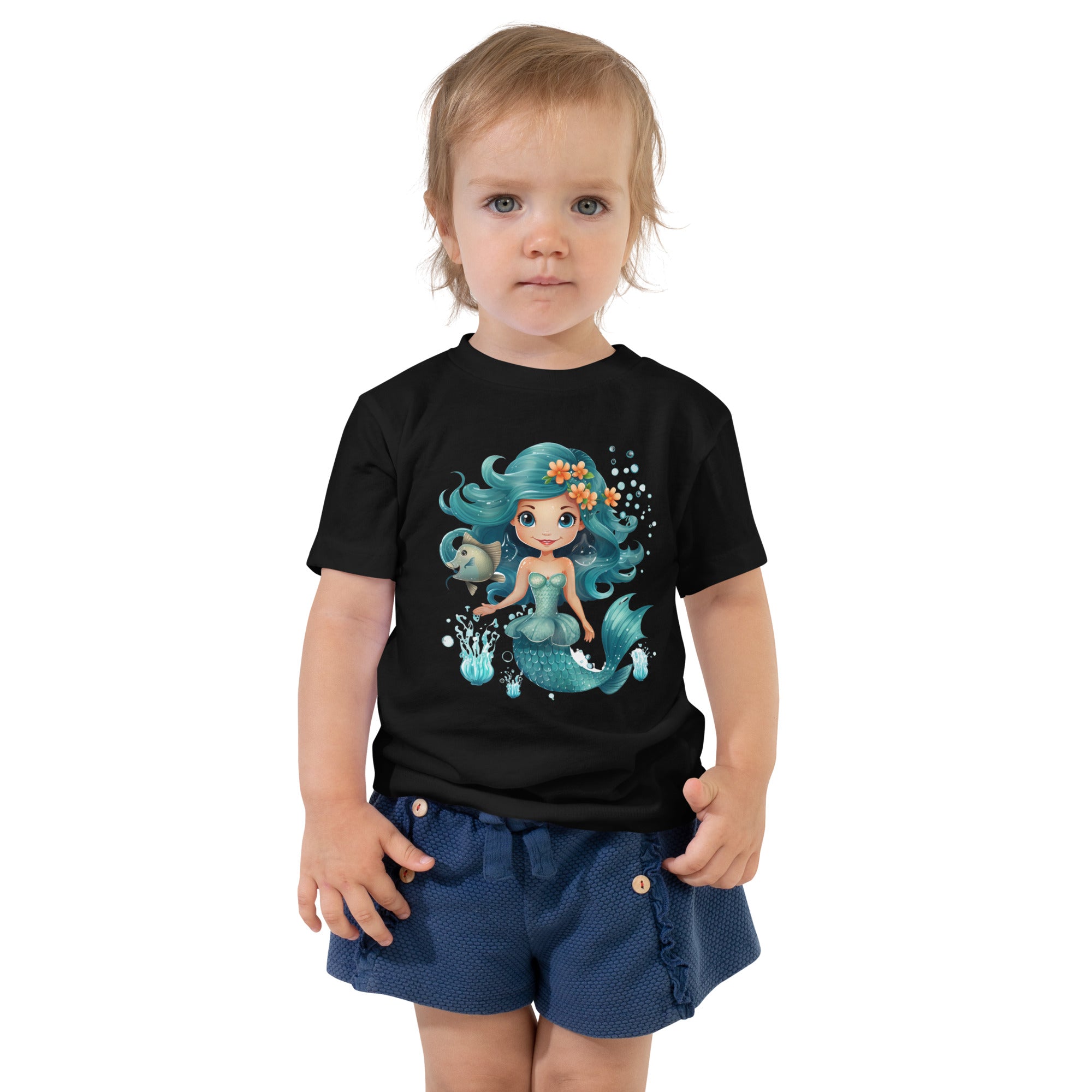 Toddler Short Sleeve Tee Cute Mermaid