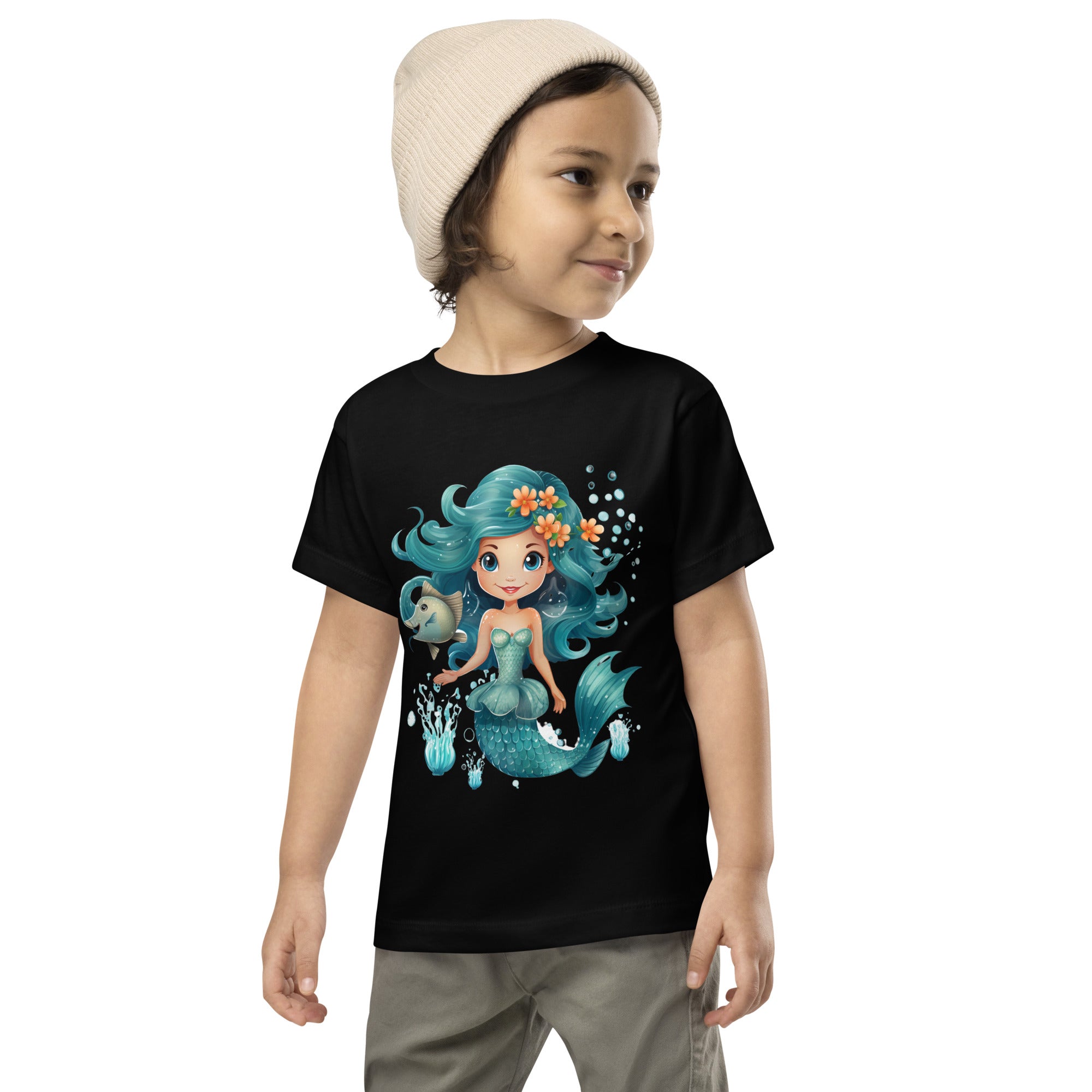 Toddler Short Sleeve Tee Cute Mermaid