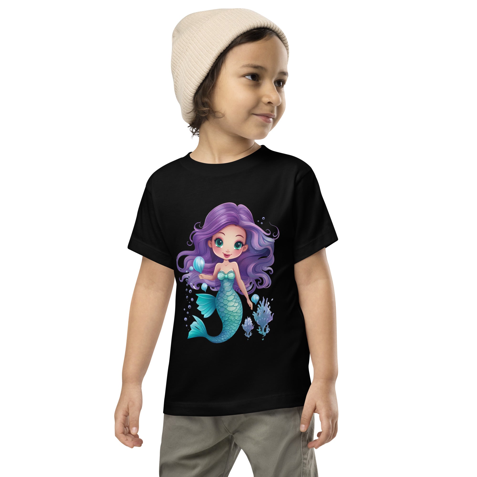 Toddler Short Sleeve Tee Cute Mermaid