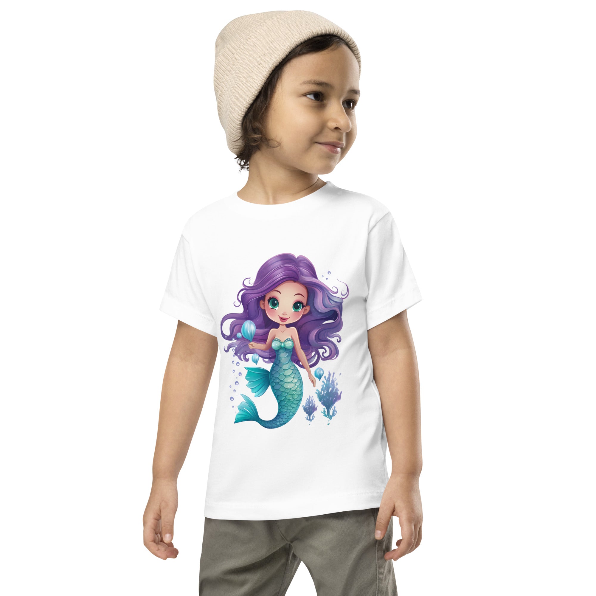 Toddler Short Sleeve Tee Cute Mermaid