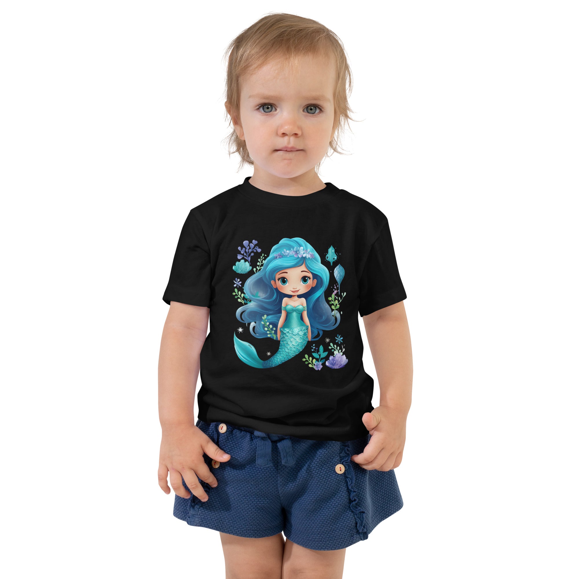 Toddler Short Sleeve Tee Cute Mermaid