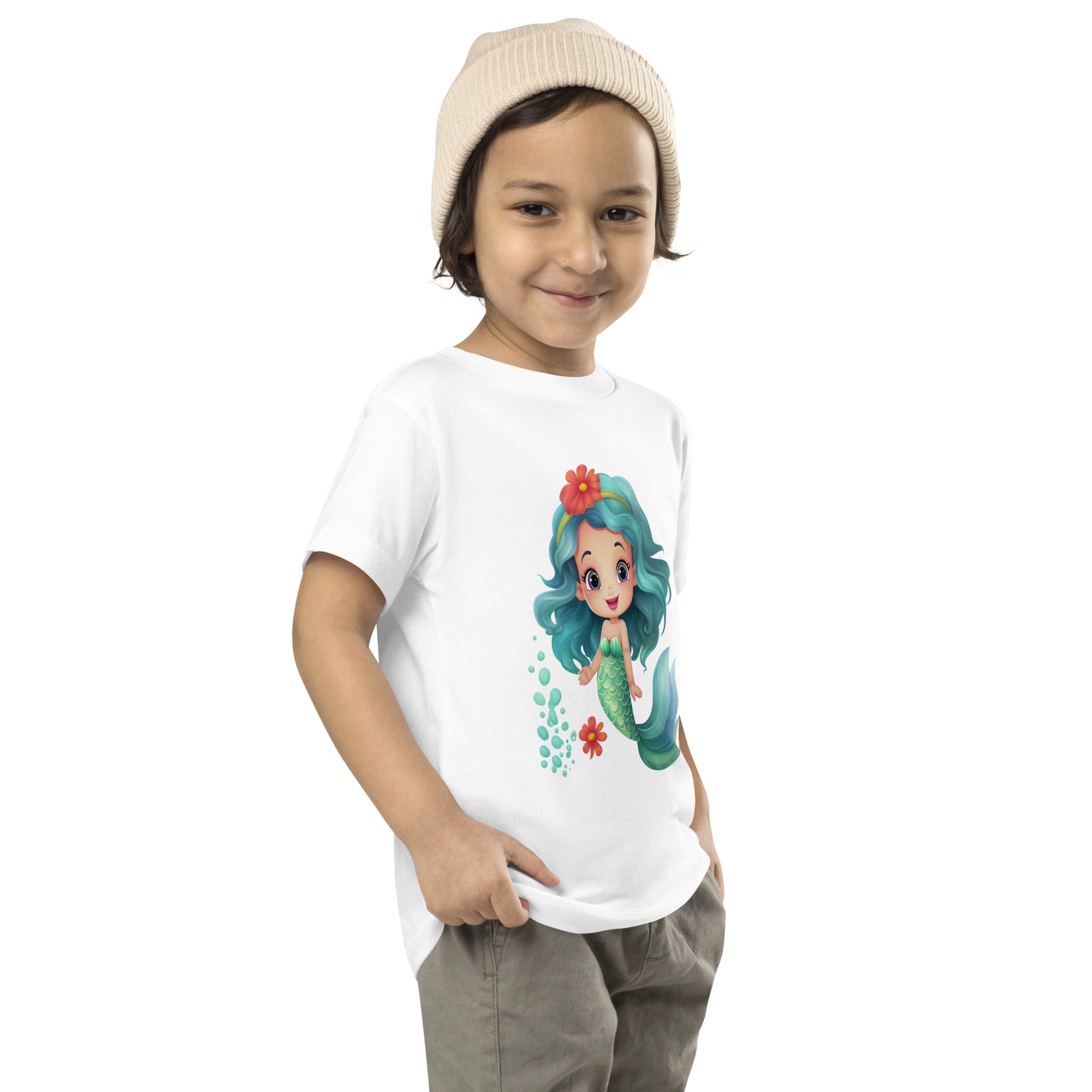 Toddler Short Sleeve Tee Cute Mermaid