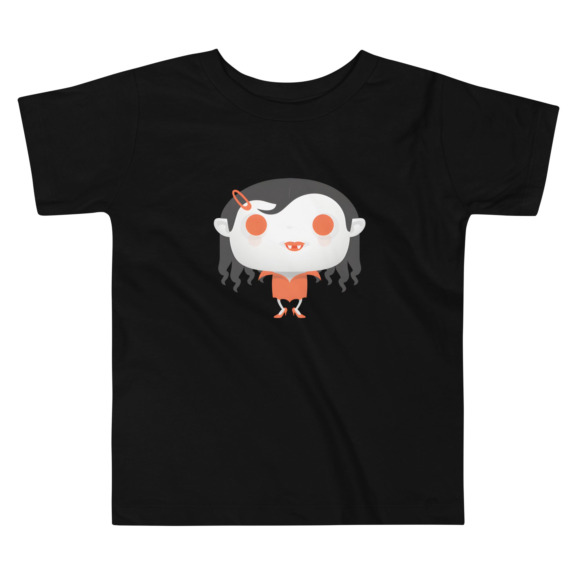 Toddler Short Sleeve Tee Spooky Halloween Monster Vampire Girl