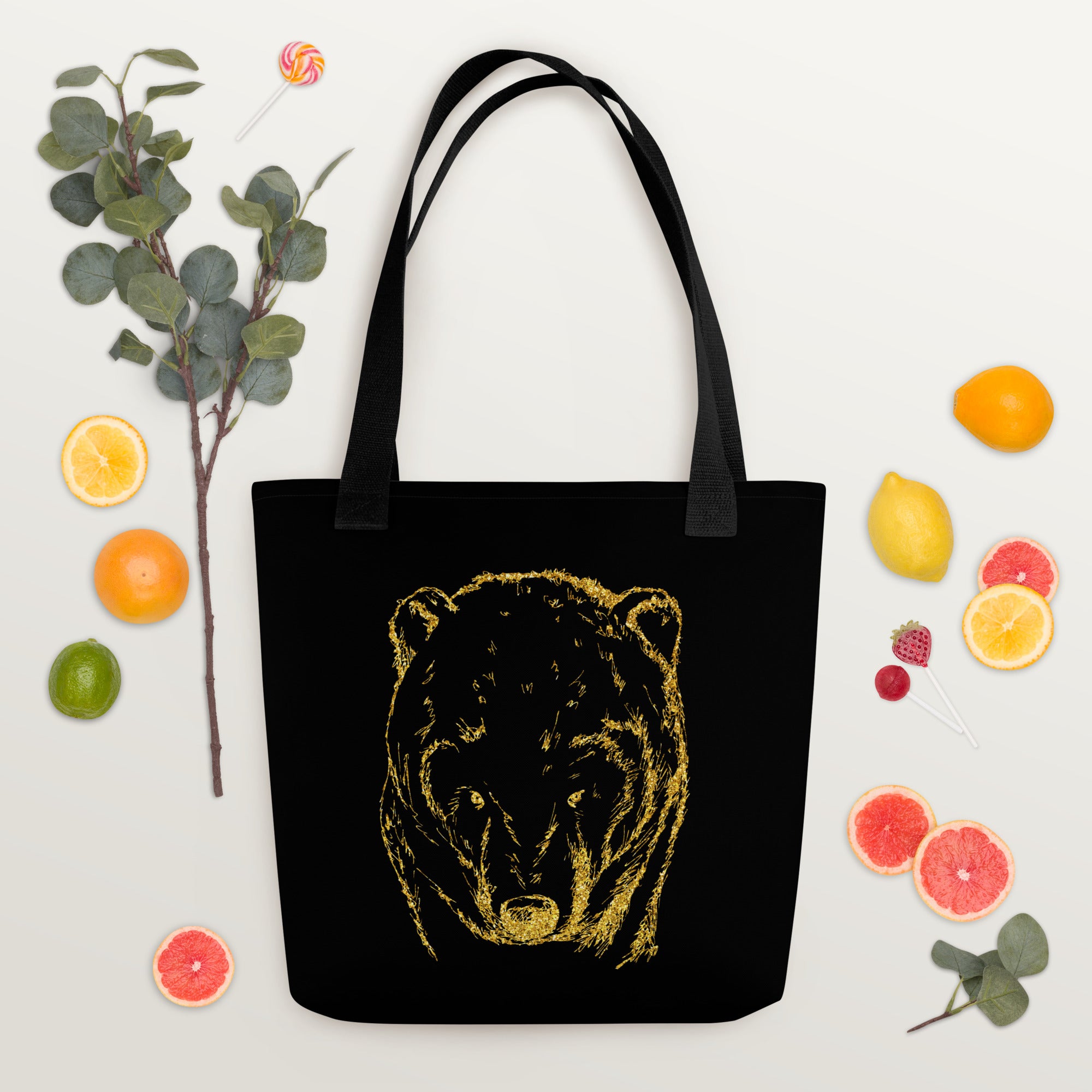 Tote bag Bear Black