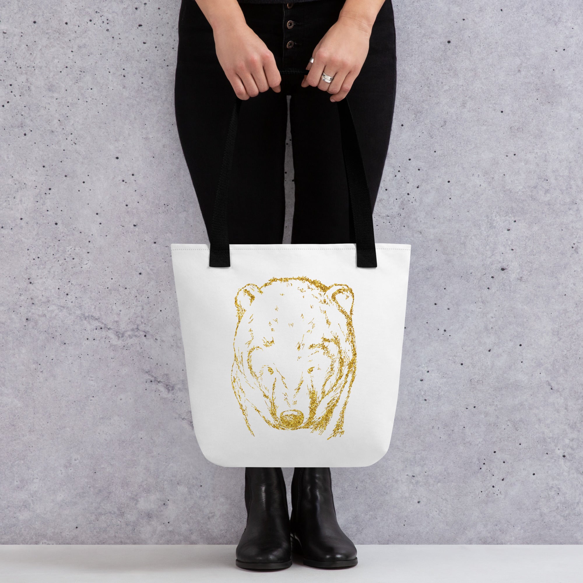 Tote bag Bear White