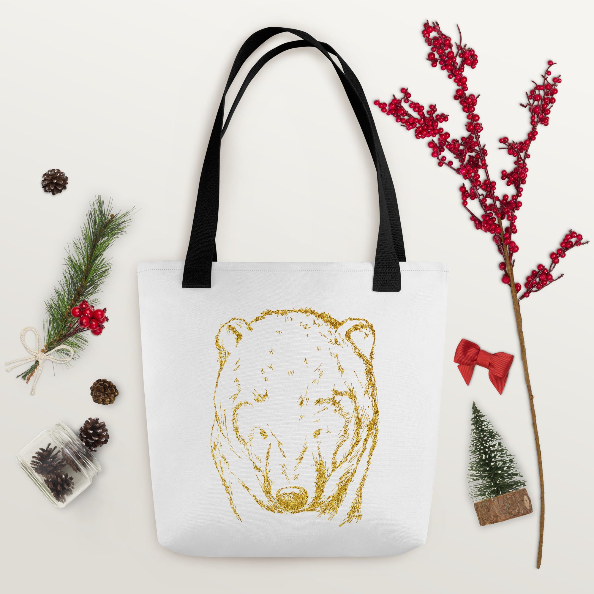 Tote bag Bear White
