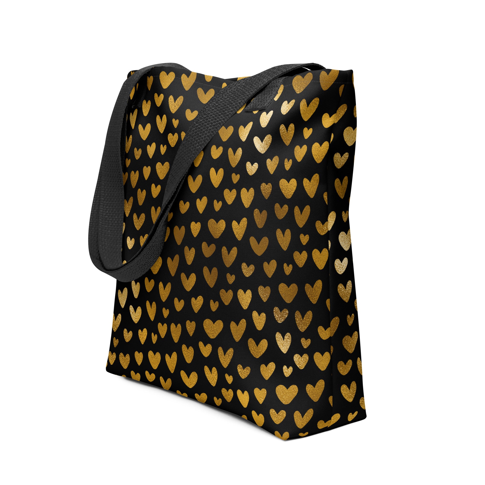 Tote bag Hearts Black