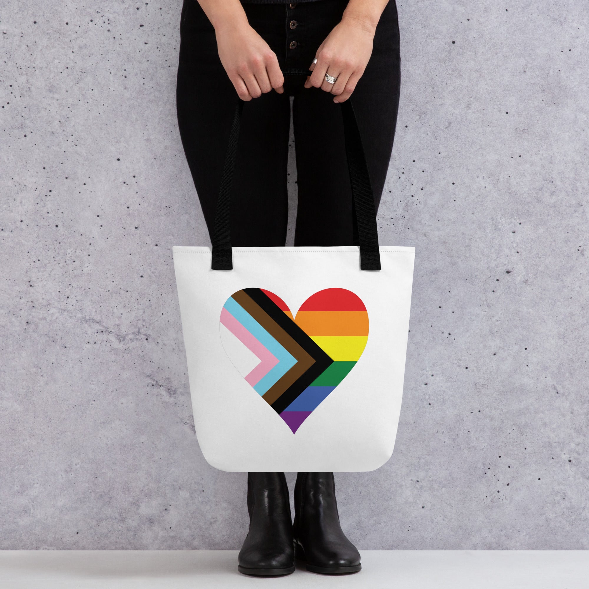 Tote bag Progress Pride Heart