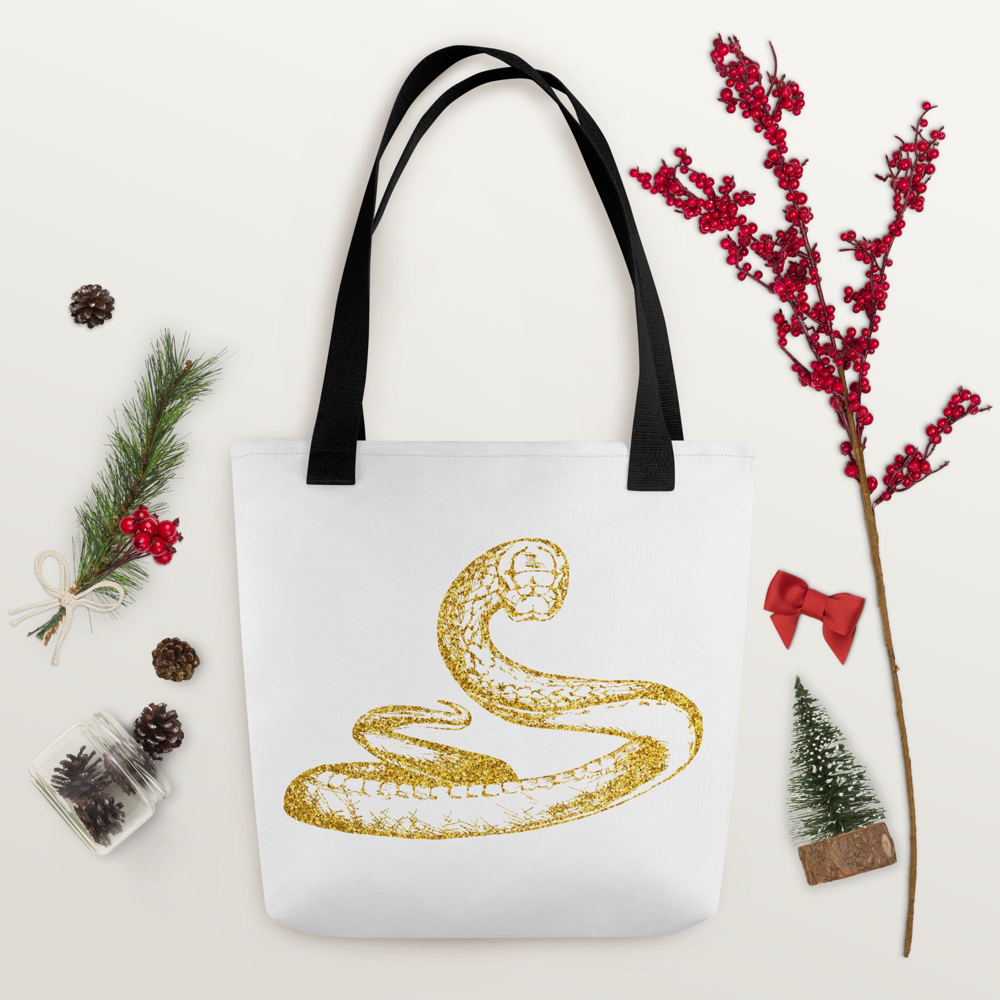 Tote bag Snake White