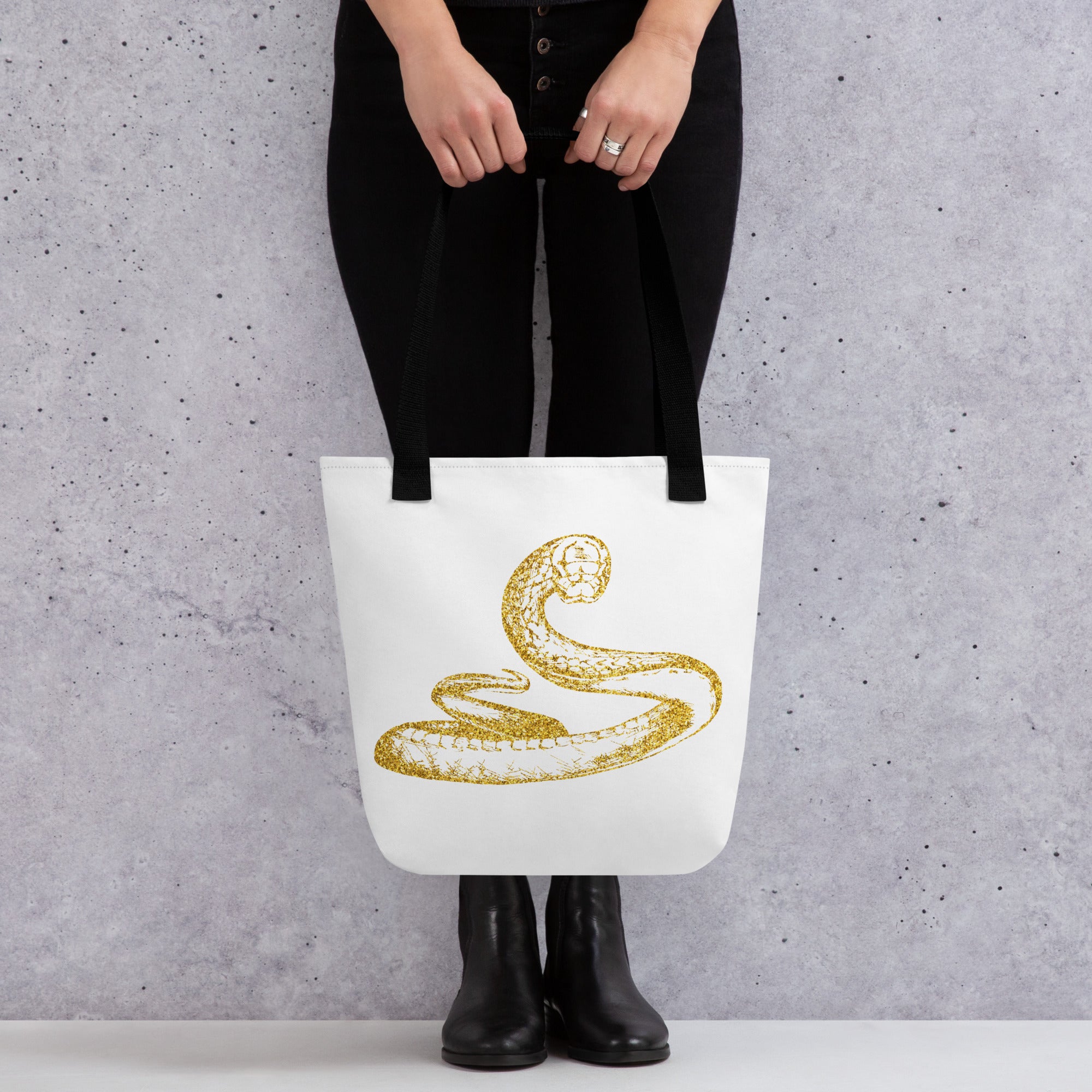 Tote bag Snake White