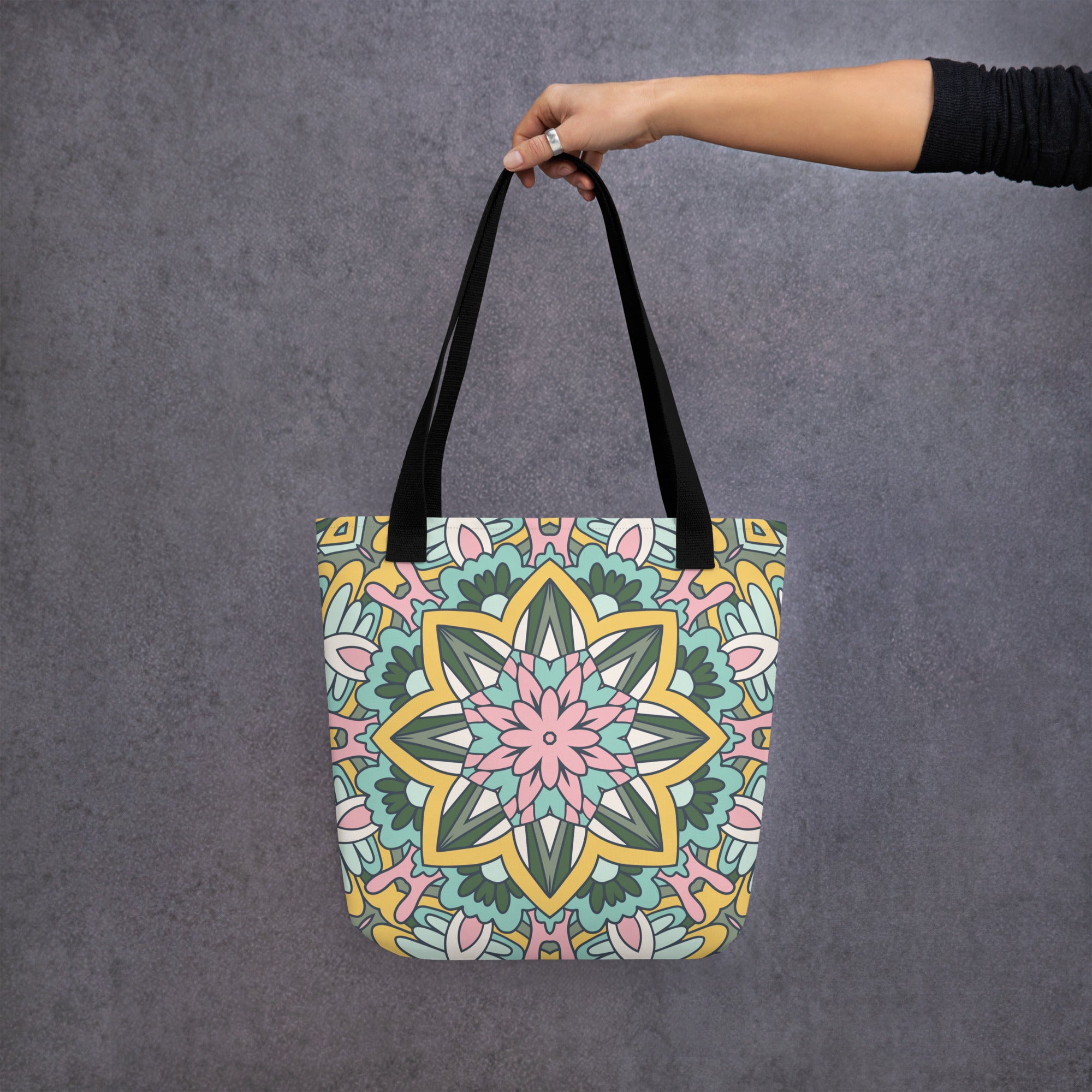 Tote bag Yellow Mandala