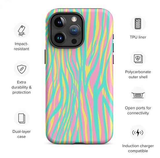 Tough Case for iPhone® Funky Zebra Pattern I