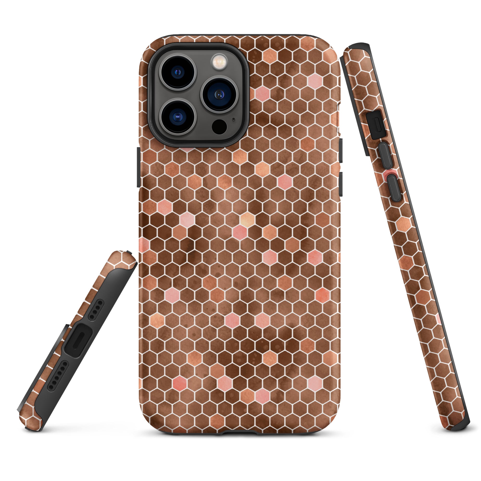 Tough Case for iPhone® Honeycomb Brown