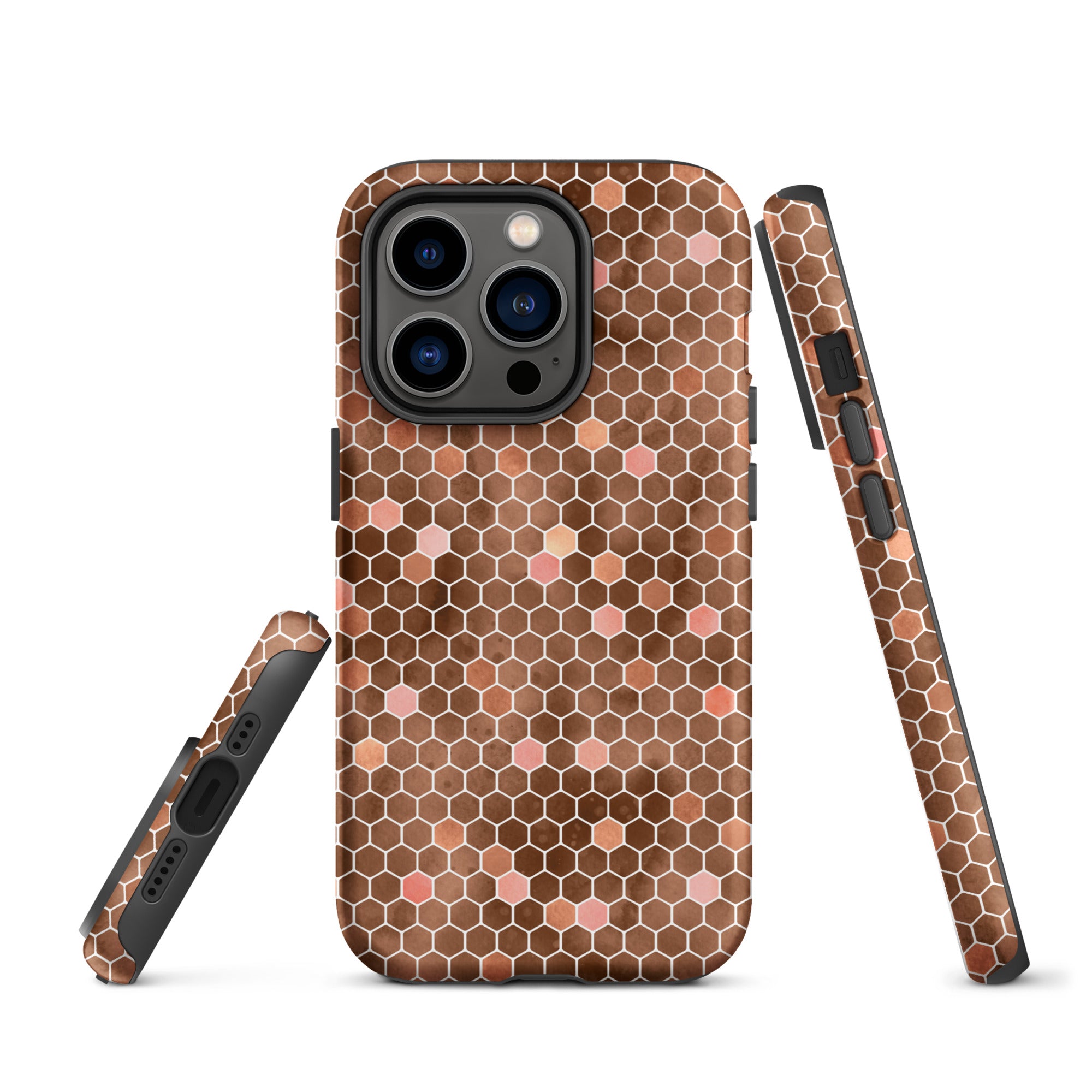 Tough Case for iPhone® Honeycomb Brown