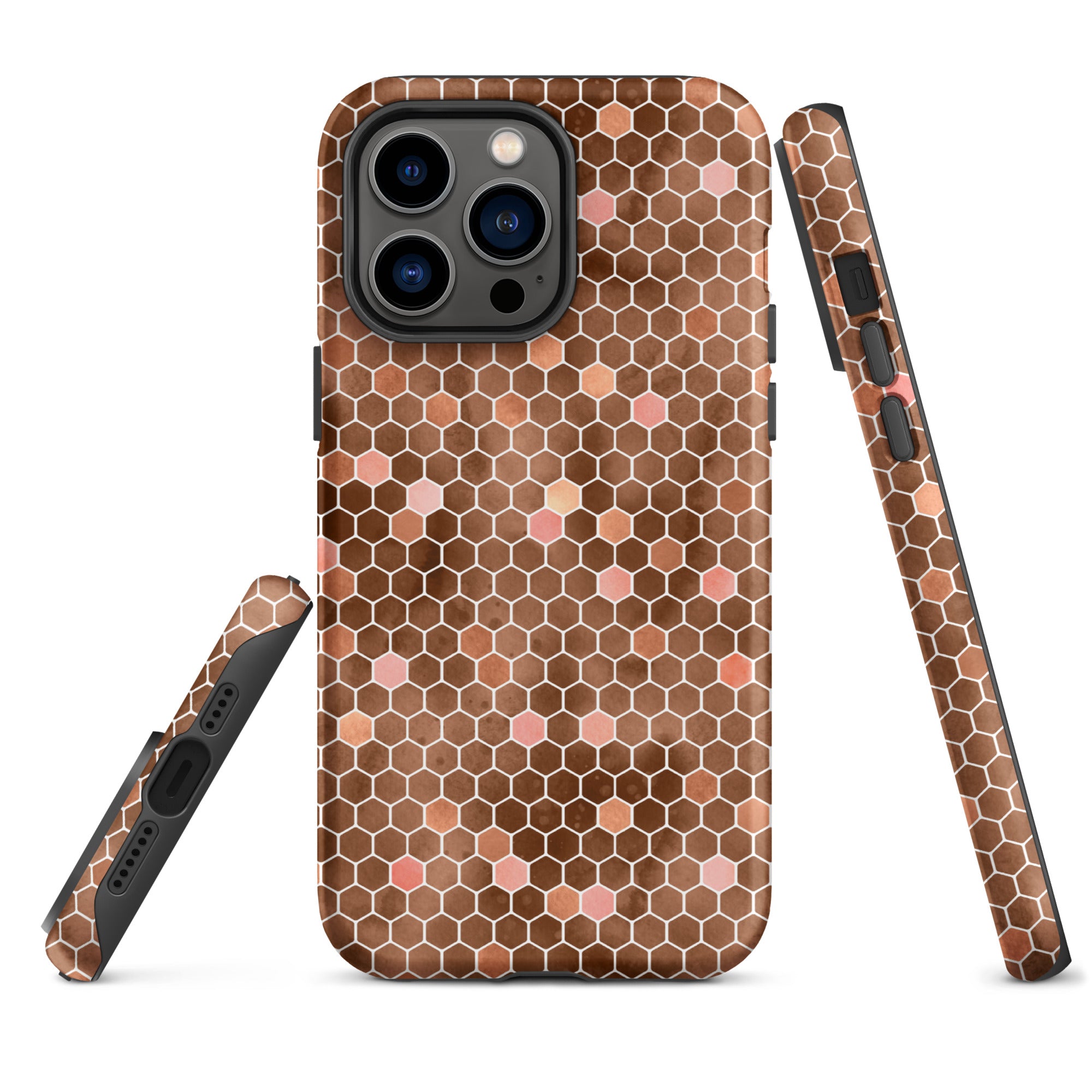 Tough Case for iPhone® Honeycomb Brown