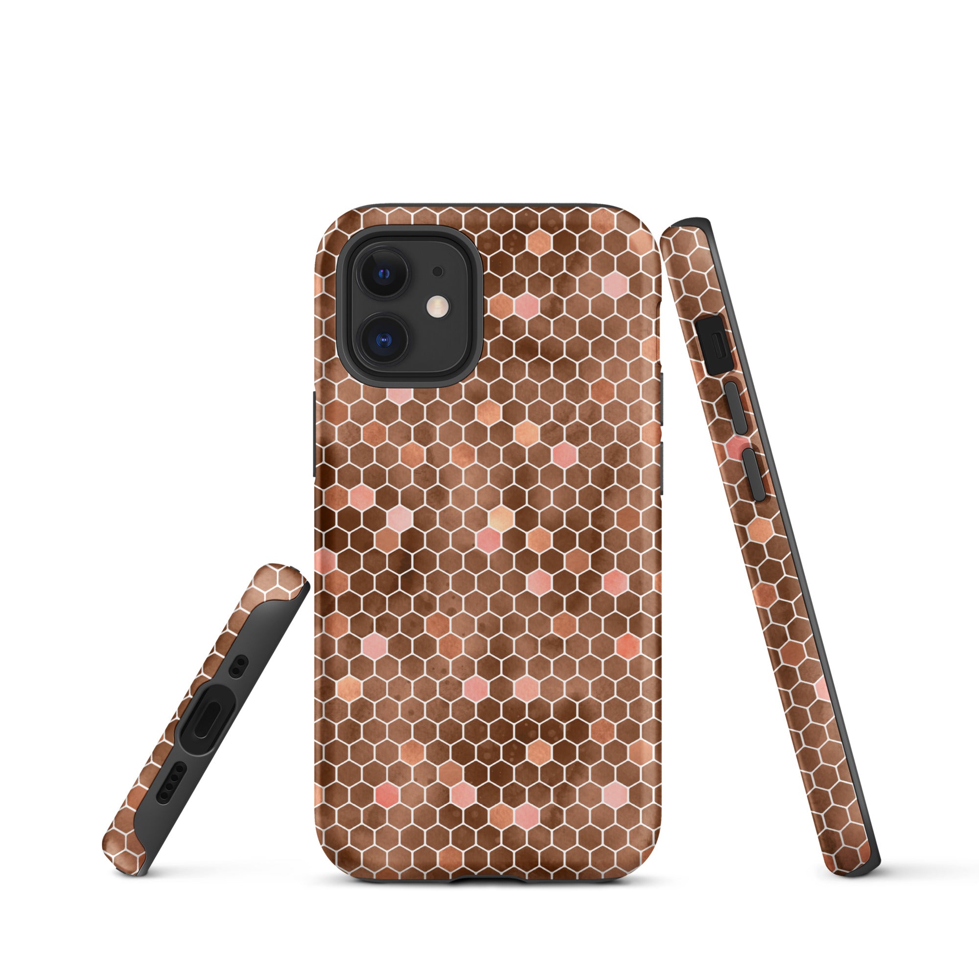 Tough Case for iPhone® Honeycomb Brown