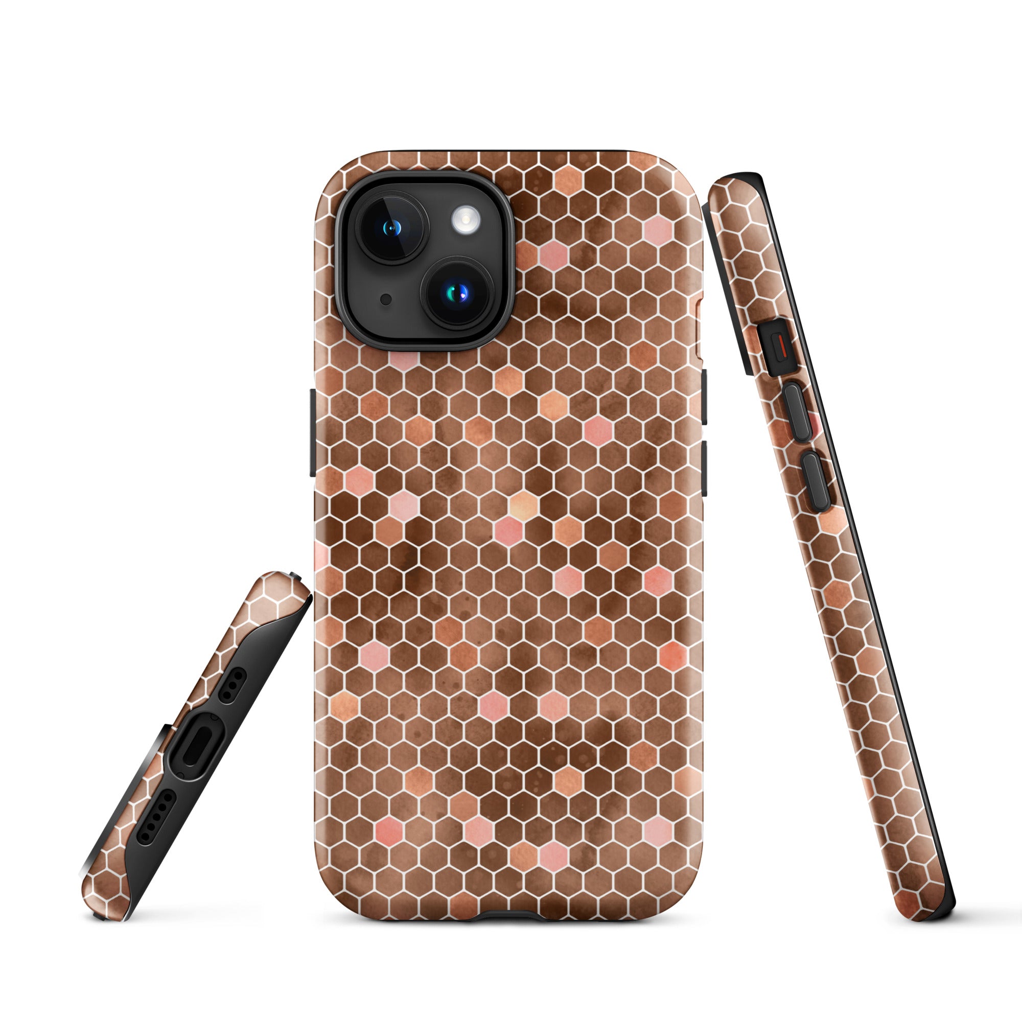 Tough Case for iPhone® Honeycomb Brown