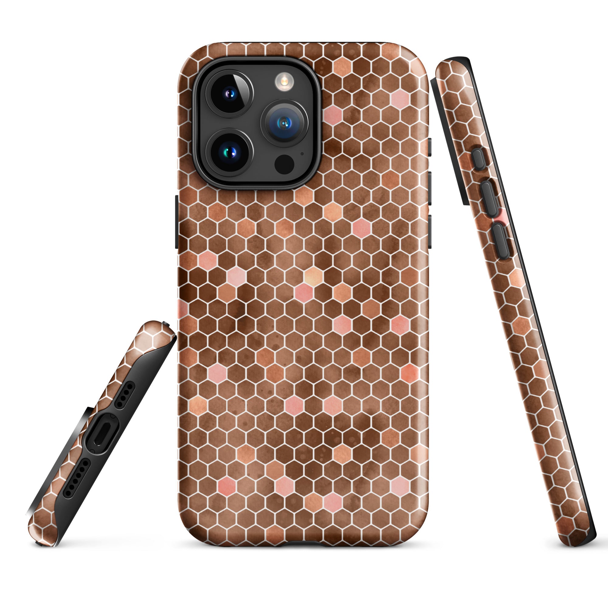 Tough Case for iPhone® Honeycomb Brown