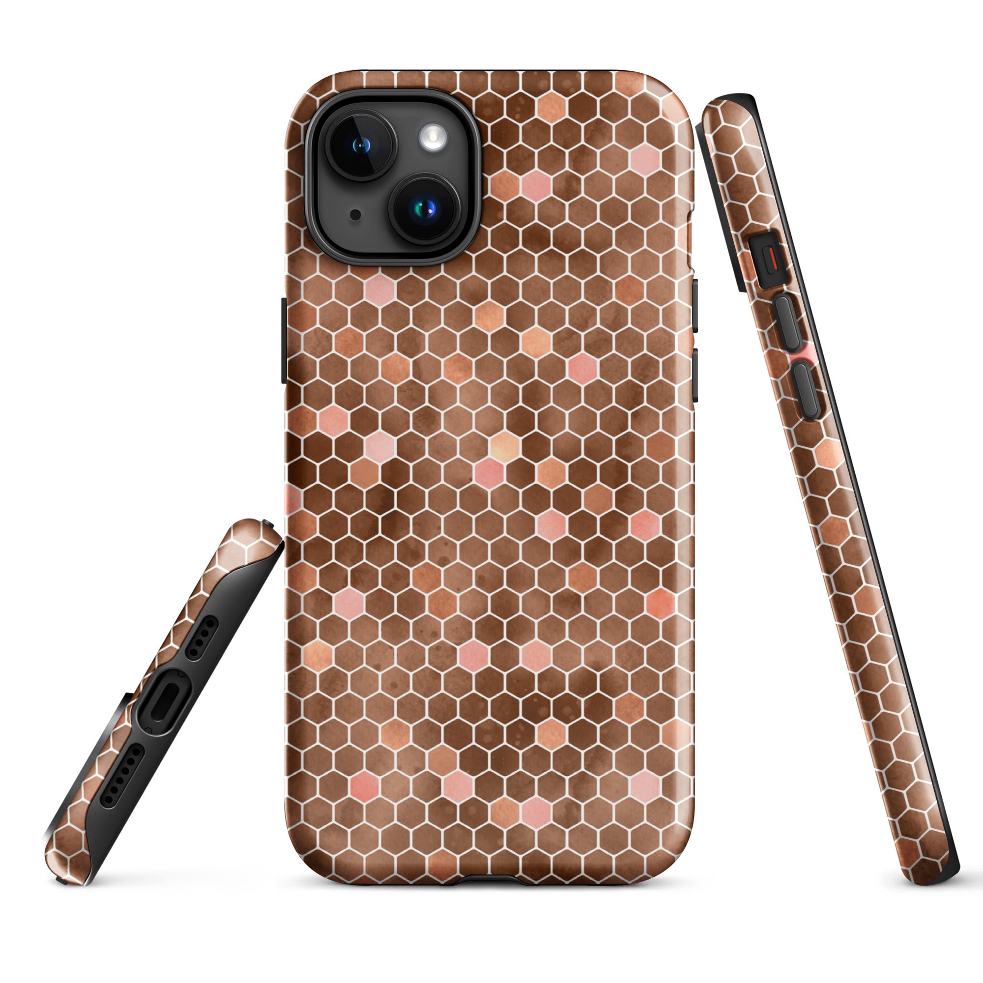 Tough Case for iPhone® Honeycomb Brown