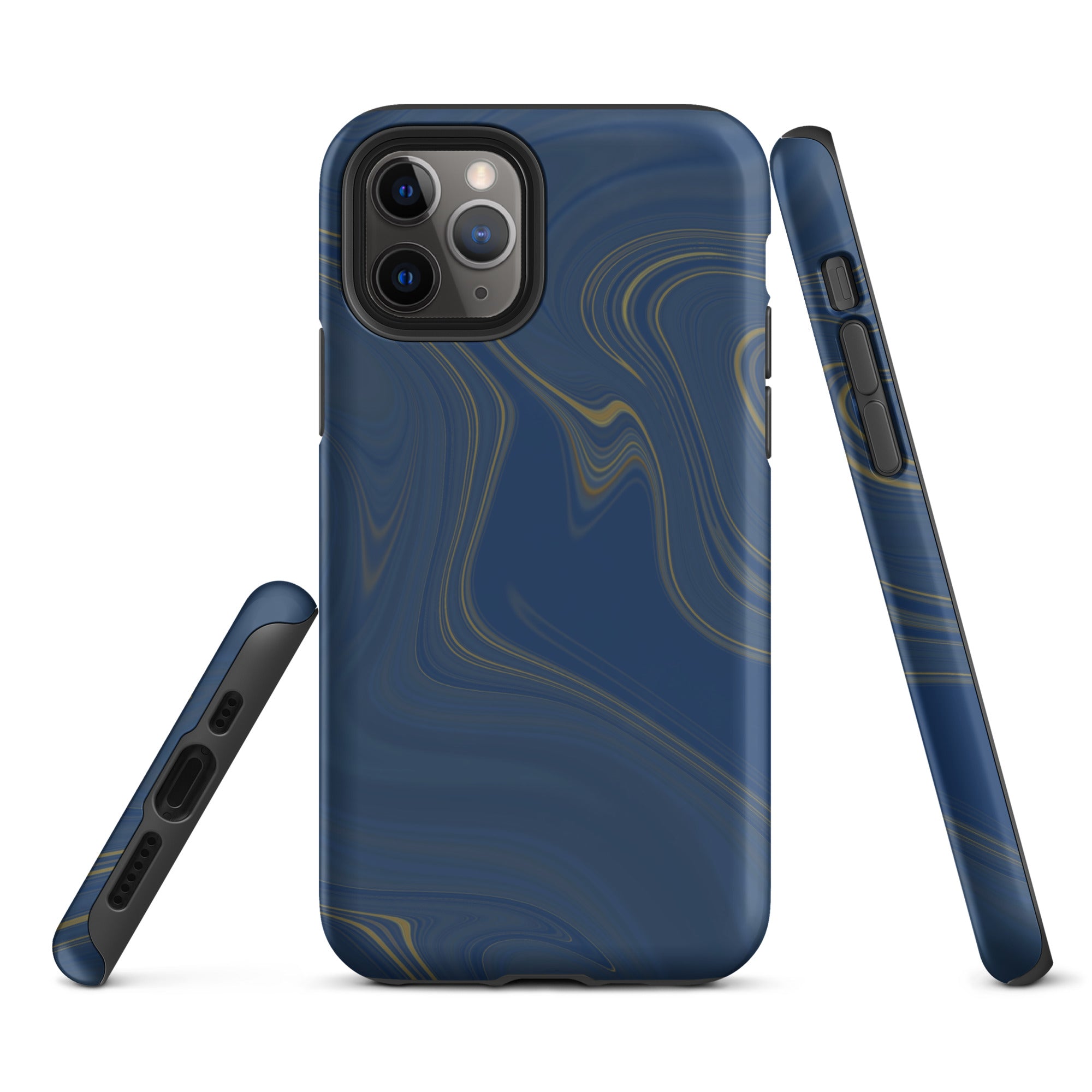 Tough Case for iPhone® Liquid Gold Marble Blue