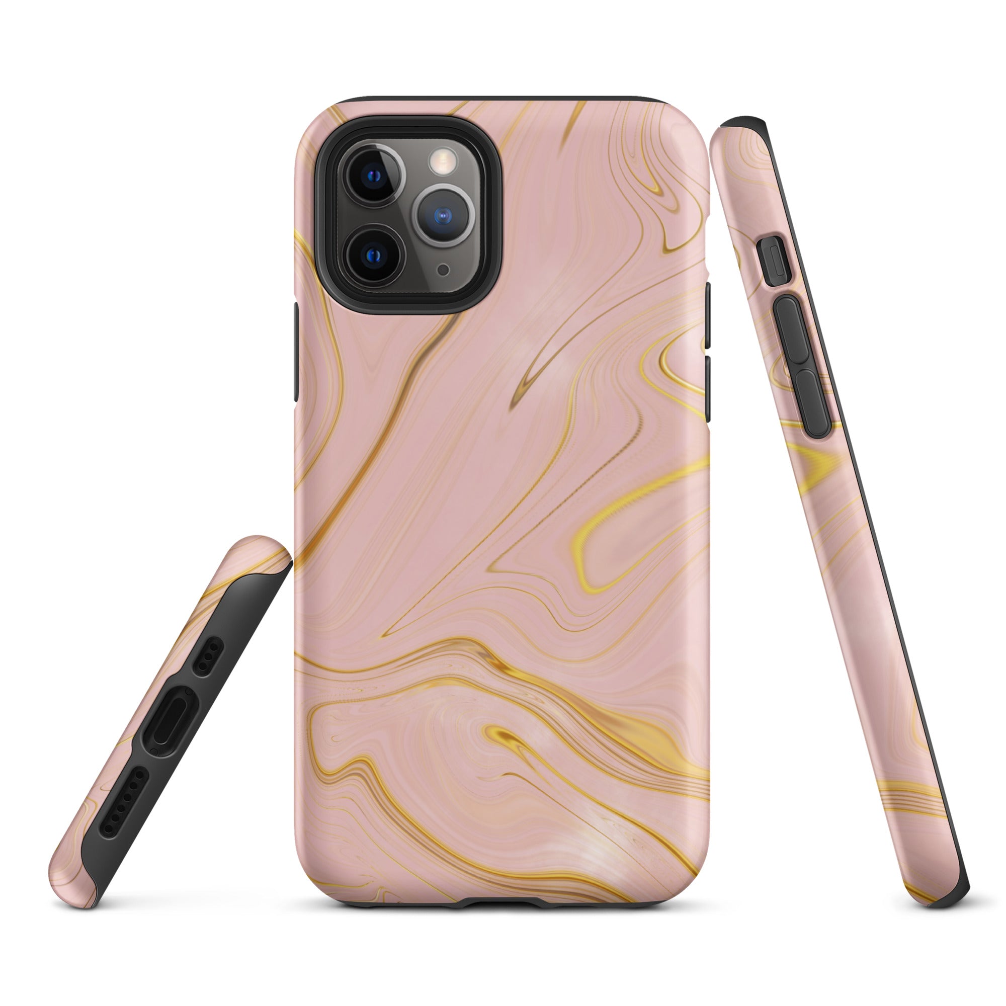 Tough Case for iPhone® Liquid Gold Marble Pink
