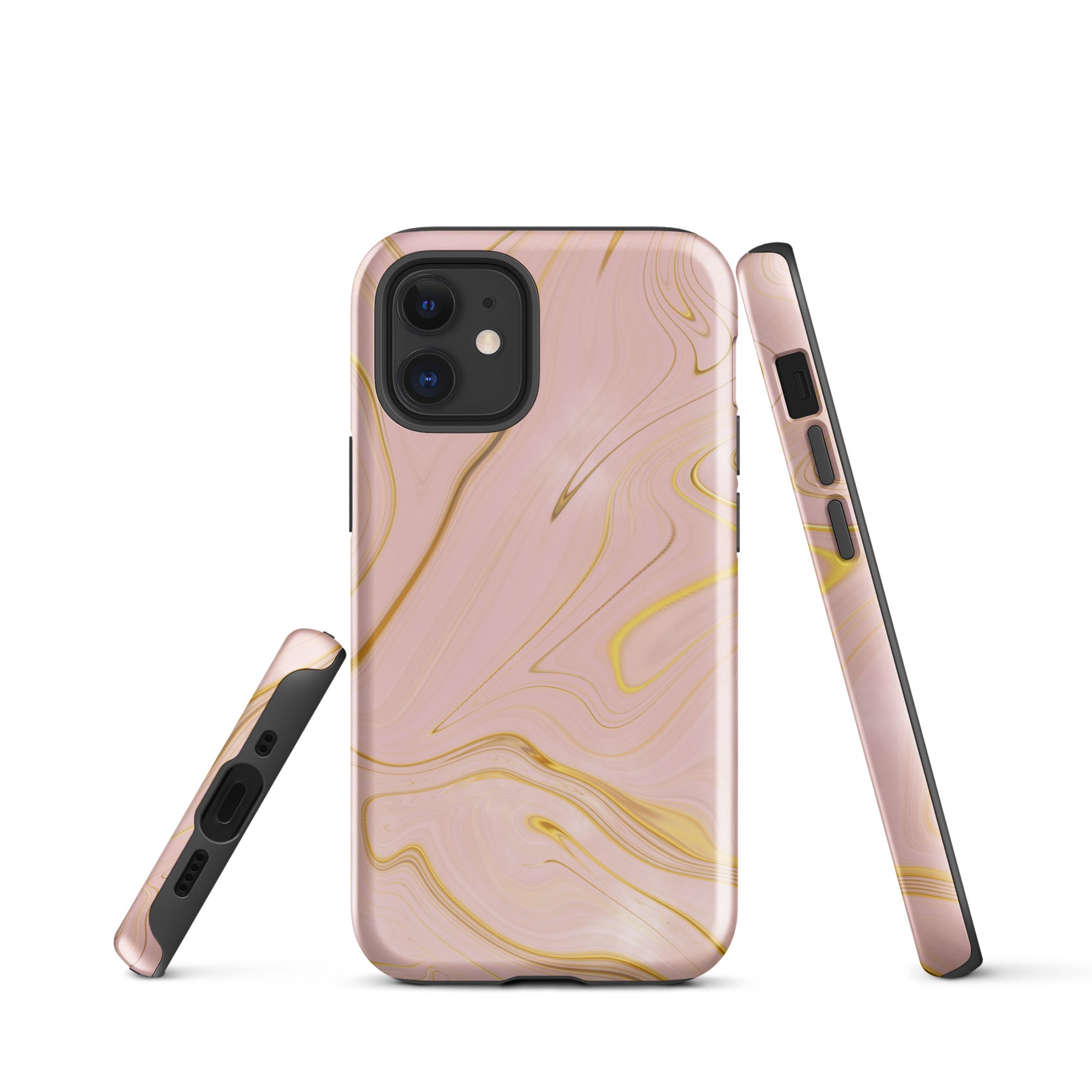 Tough Case for iPhone® Liquid Gold Marble Pink